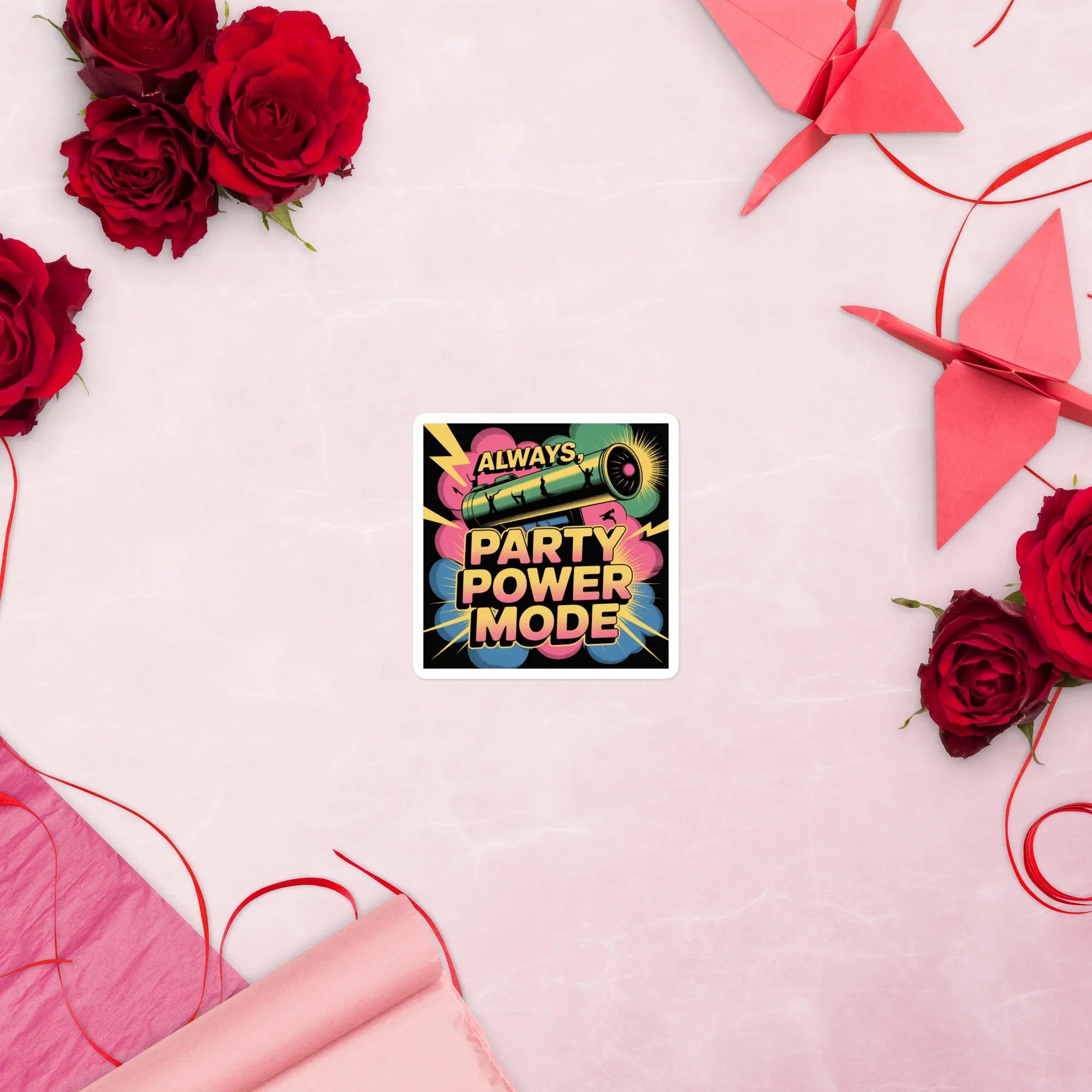 Always, Party Power Mode Sticker – Neon Dance Vinyl - RaZits