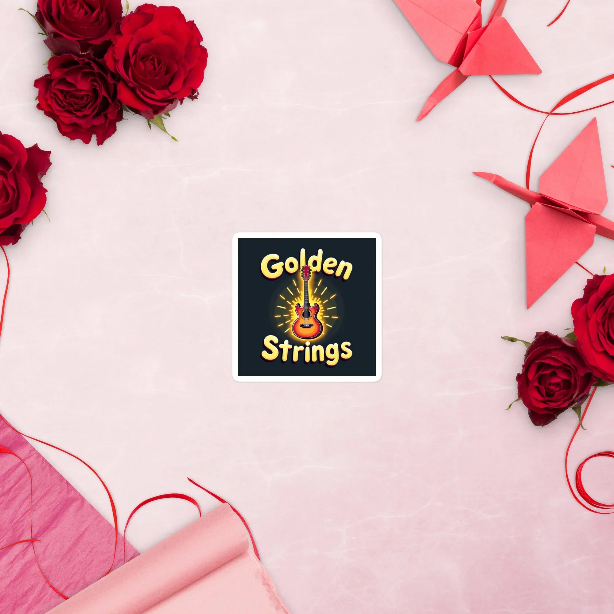 Golden Strings Sticker – Glowing Guitar Aura | RaZits