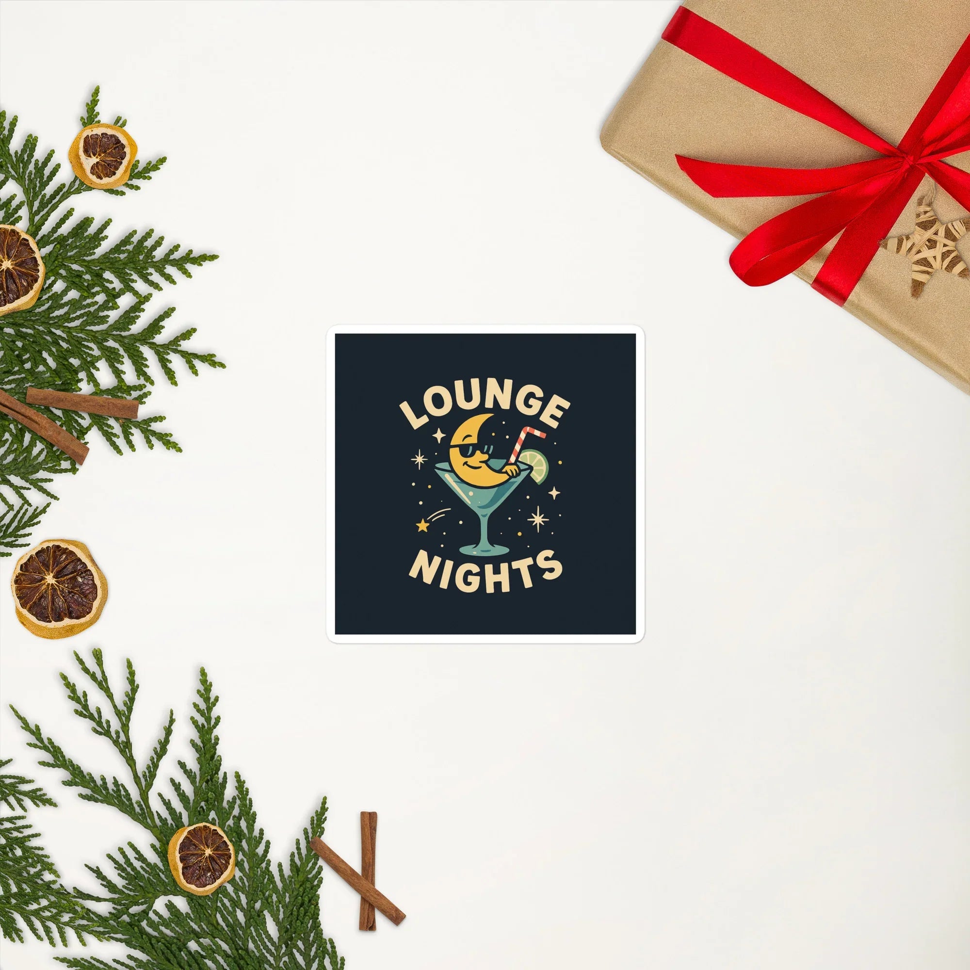 Lounge Nights Sticker – Cool Moon in a Martini Glass - RaZits