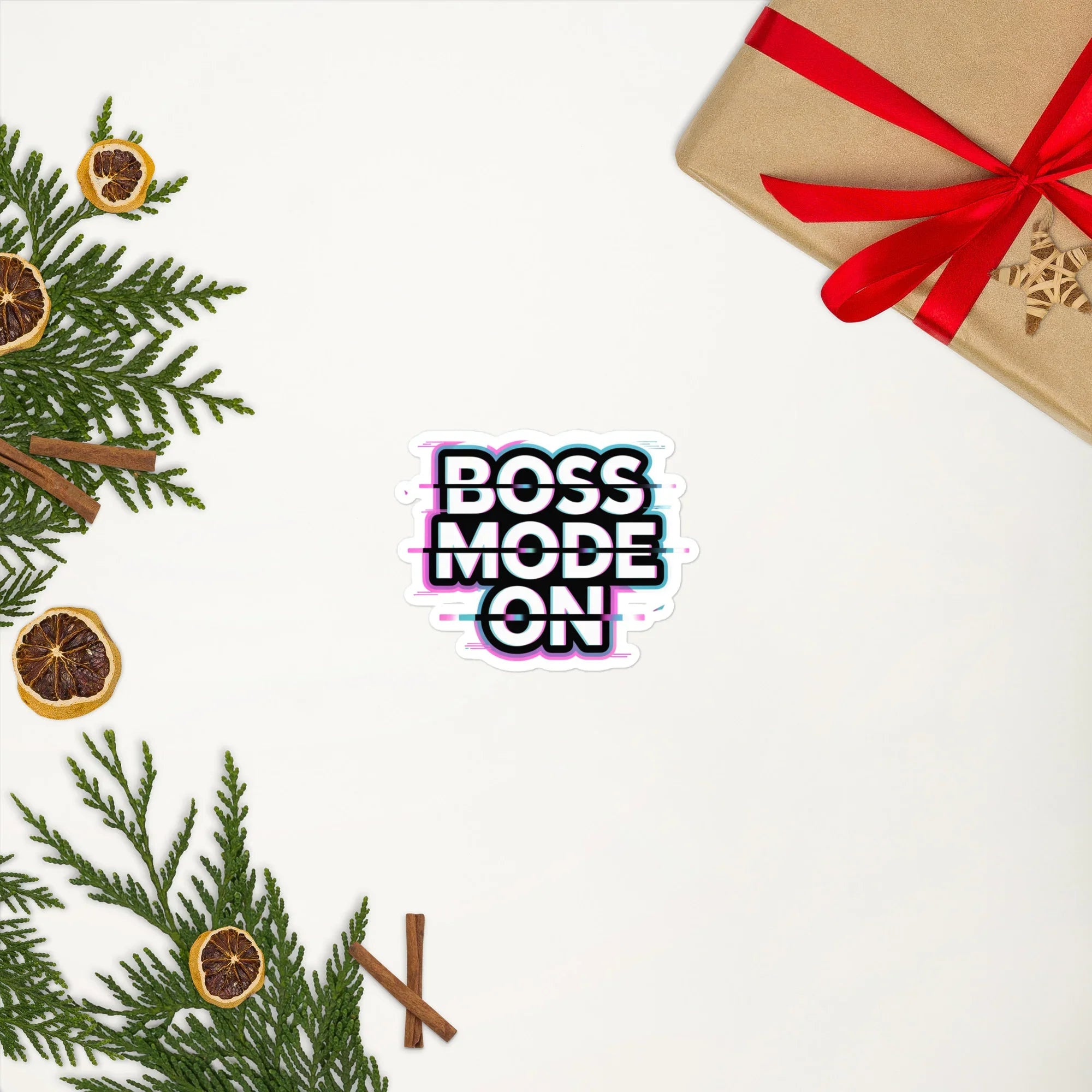 Boss Mode On – Glitch Aesthetic Gaming Motivation Sticker - RaZits