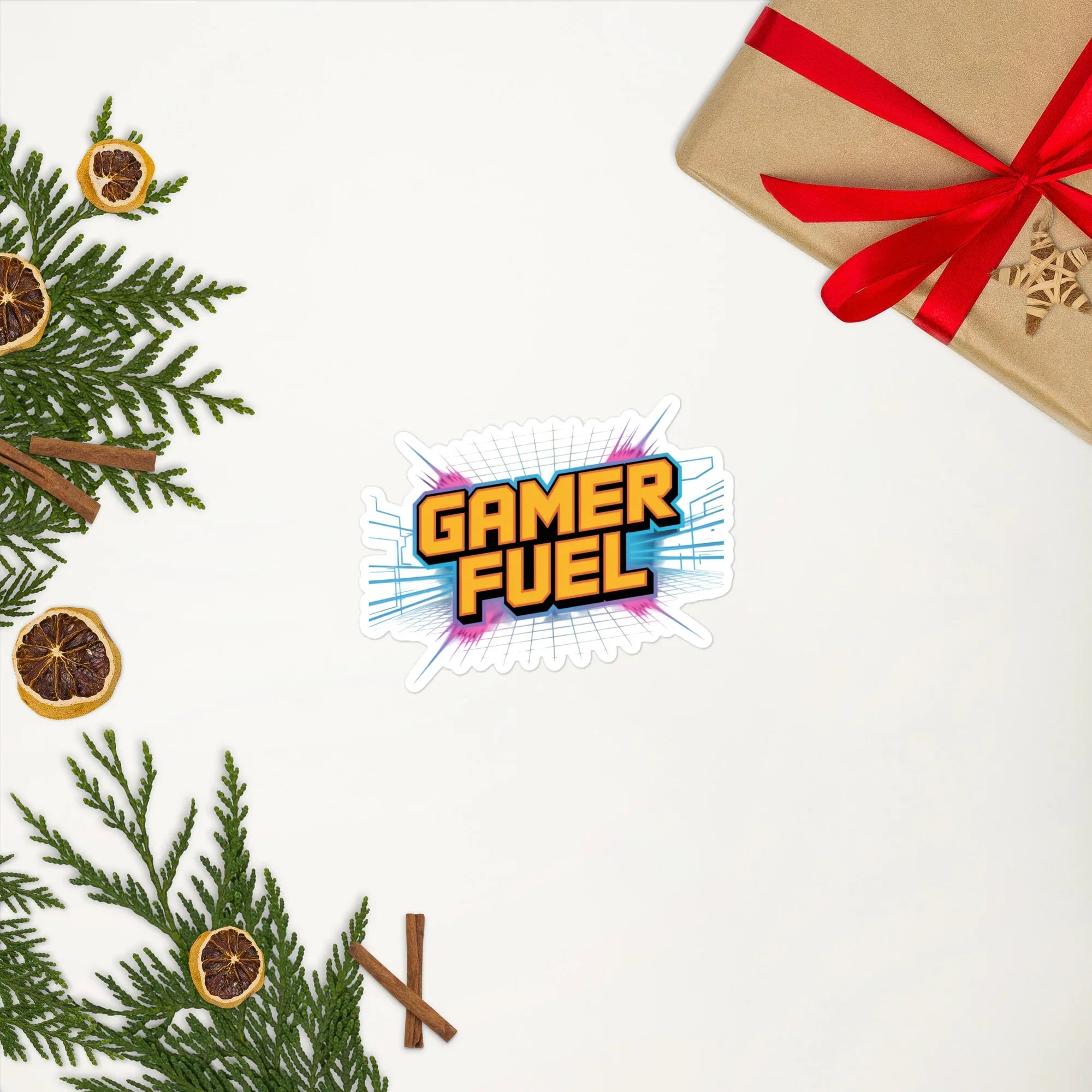 Gamer Fuel Neon Grid Gaming Sticker - RaZits