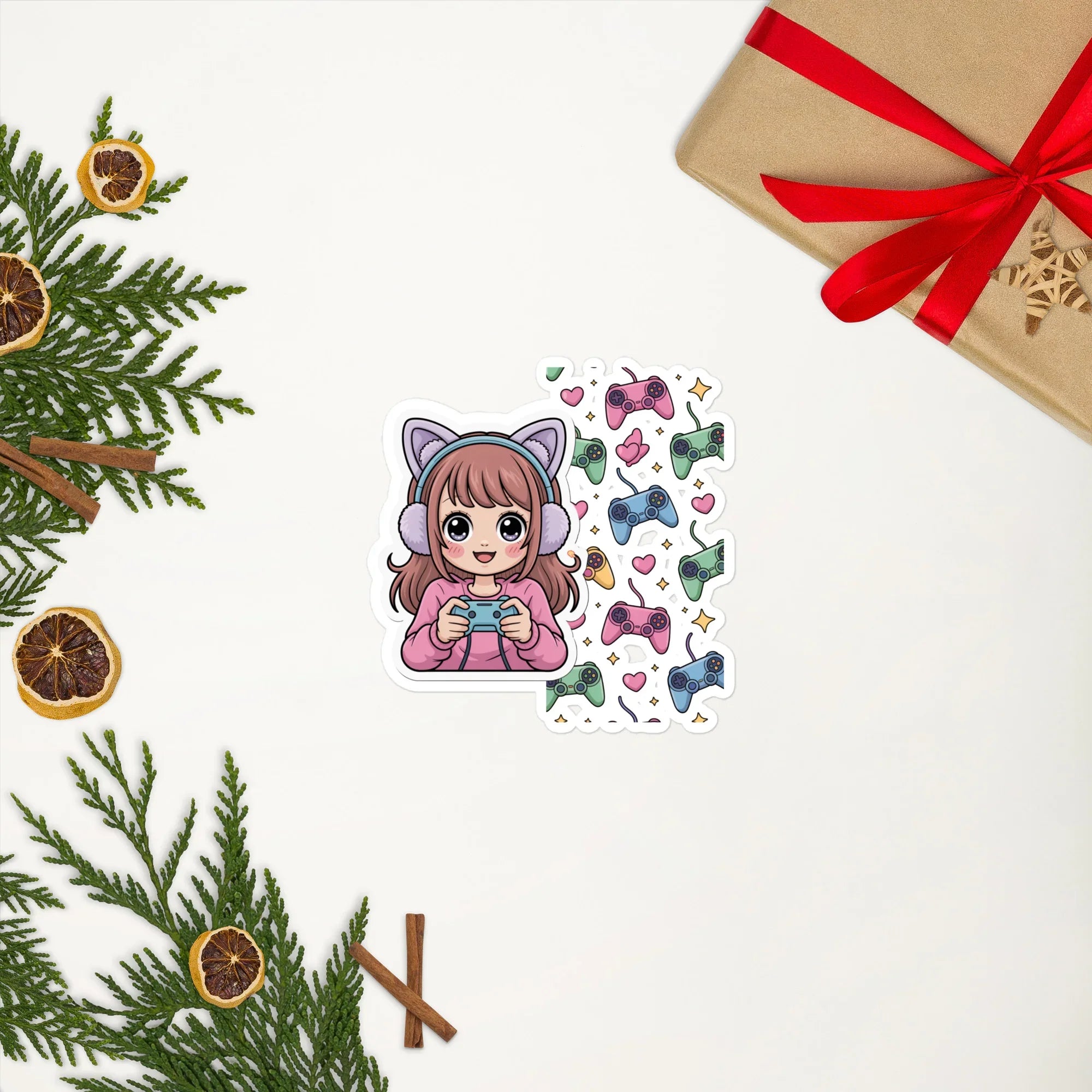 Kawaii Gamer Girl Sticker – Cute Anime Gaming Aesthetic for Cozy Setups - RaZits