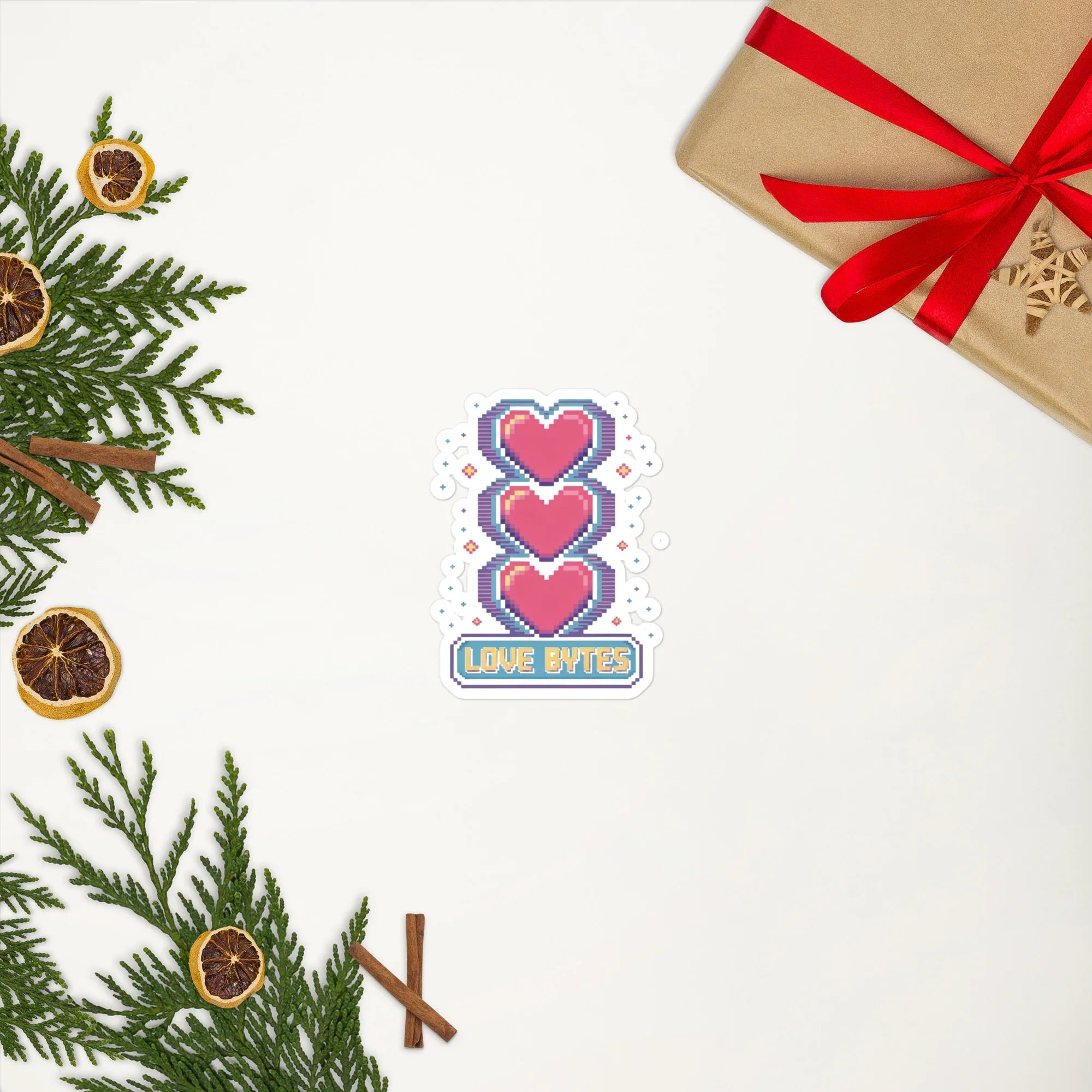 Love Bytes – Pixel Heart Gaming Sticker - RaZits