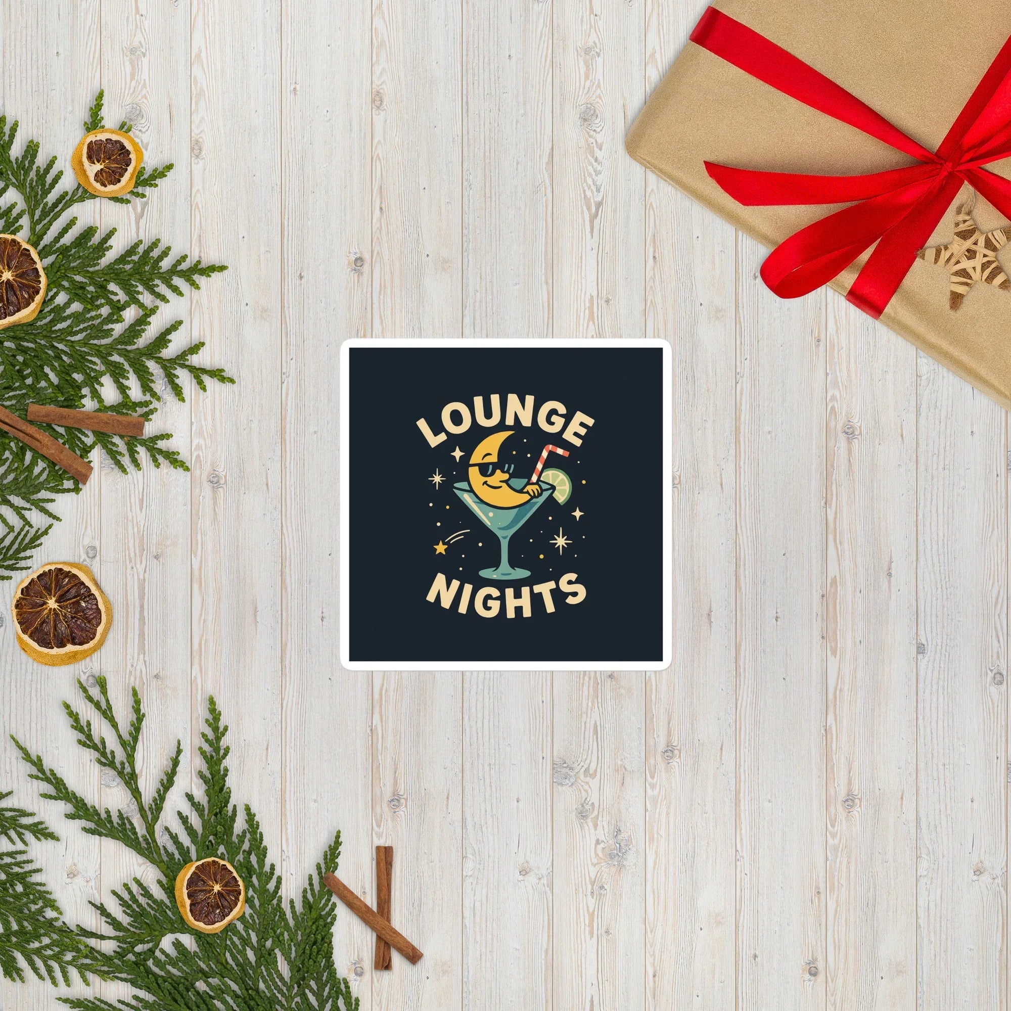 Lounge Nights Sticker – Cool Moon in a Martini Glass - RaZits