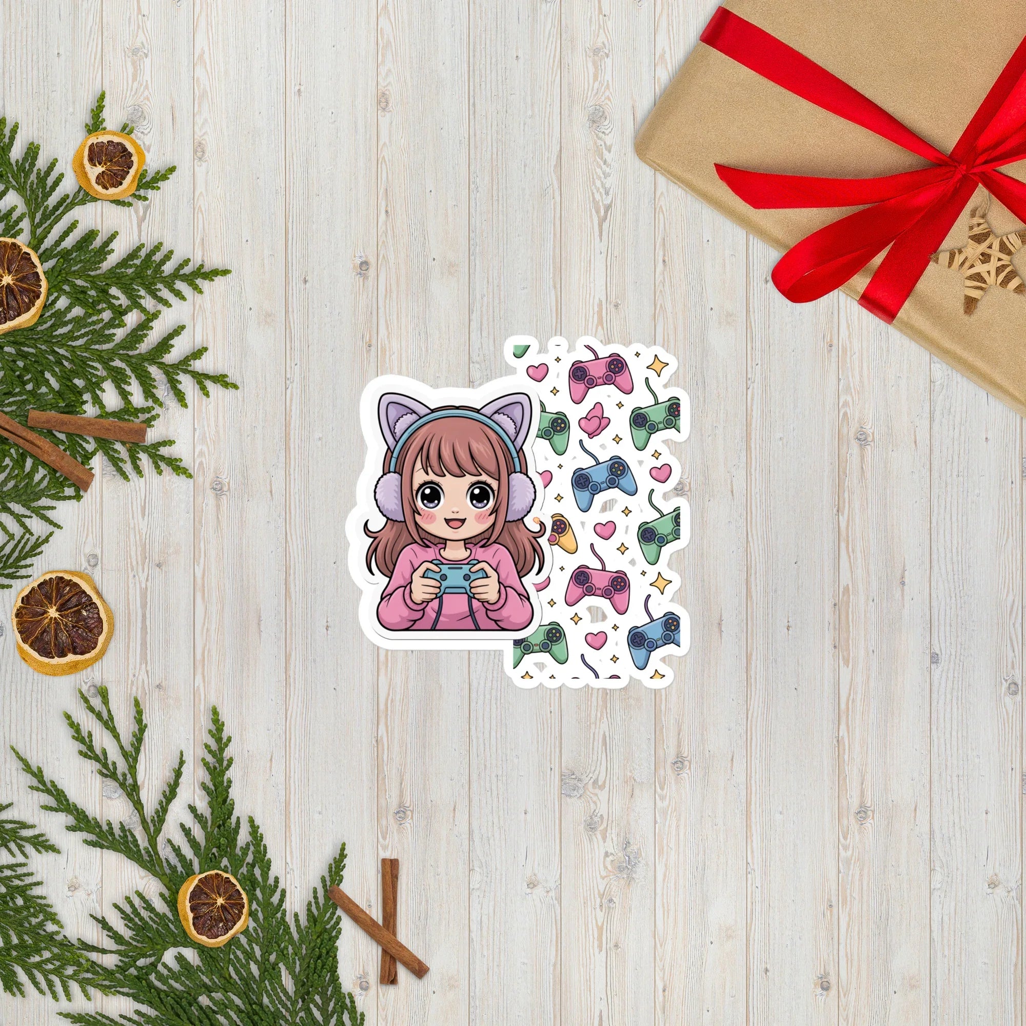 Kawaii Gamer Girl Sticker – Cute Anime Gaming Aesthetic for Cozy Setups - RaZits