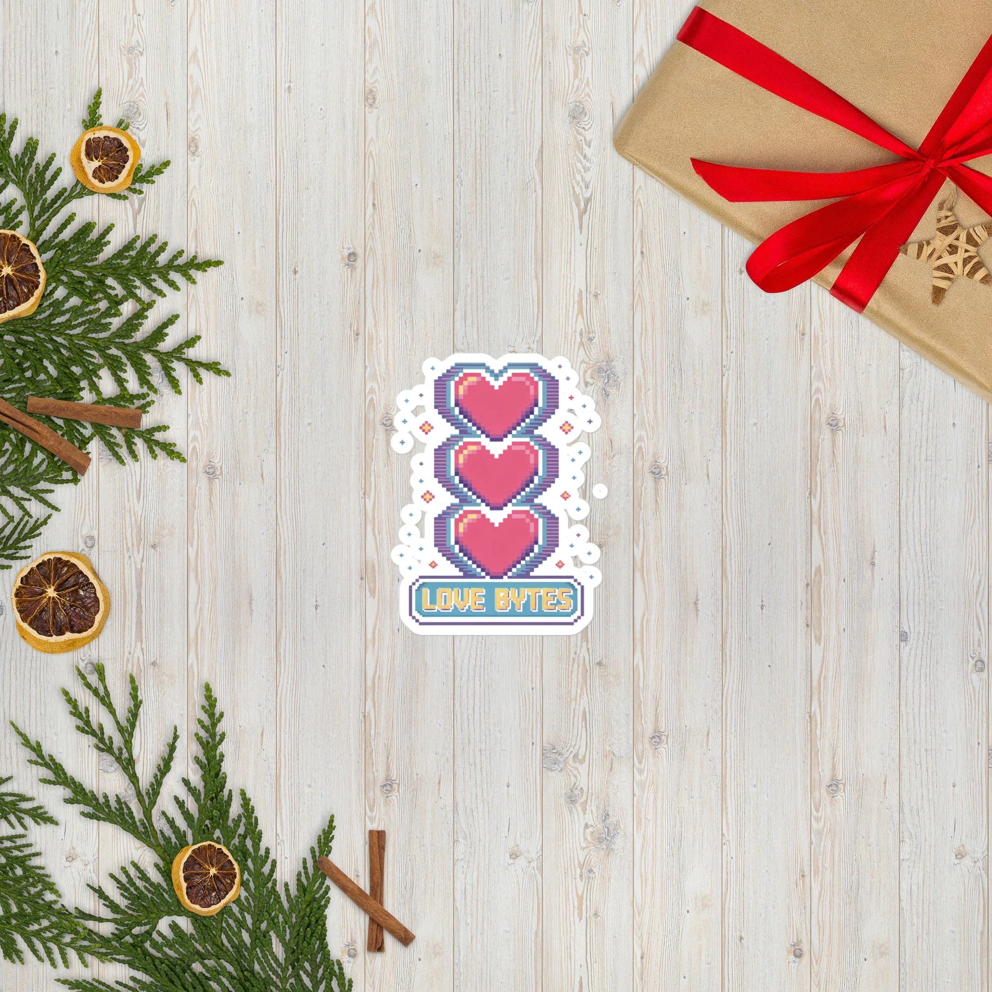 Love Bytes – Pixel Heart Gaming Sticker - RaZits