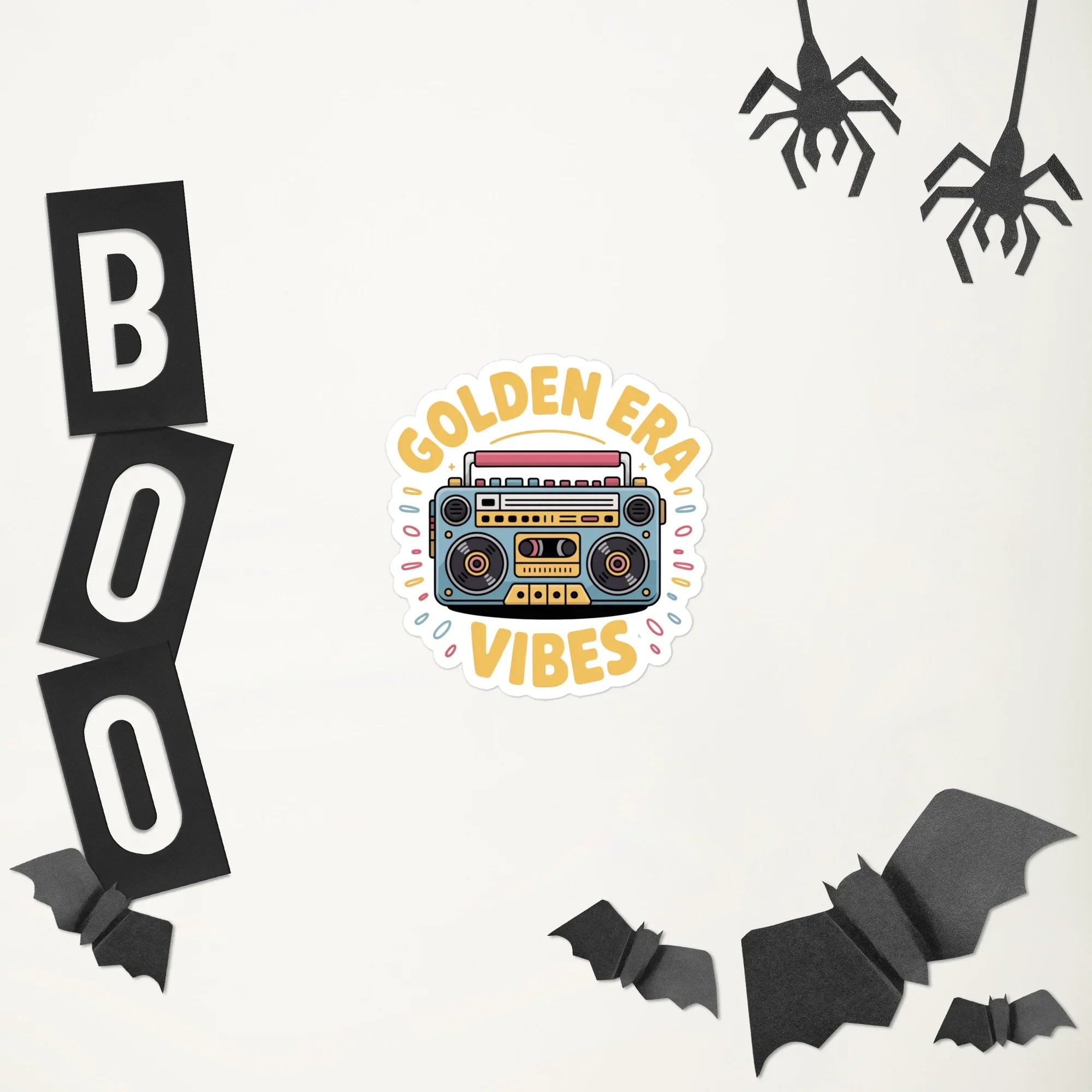 Golden Era Vibes Sticker – Retro Boombox Energy - RaZits