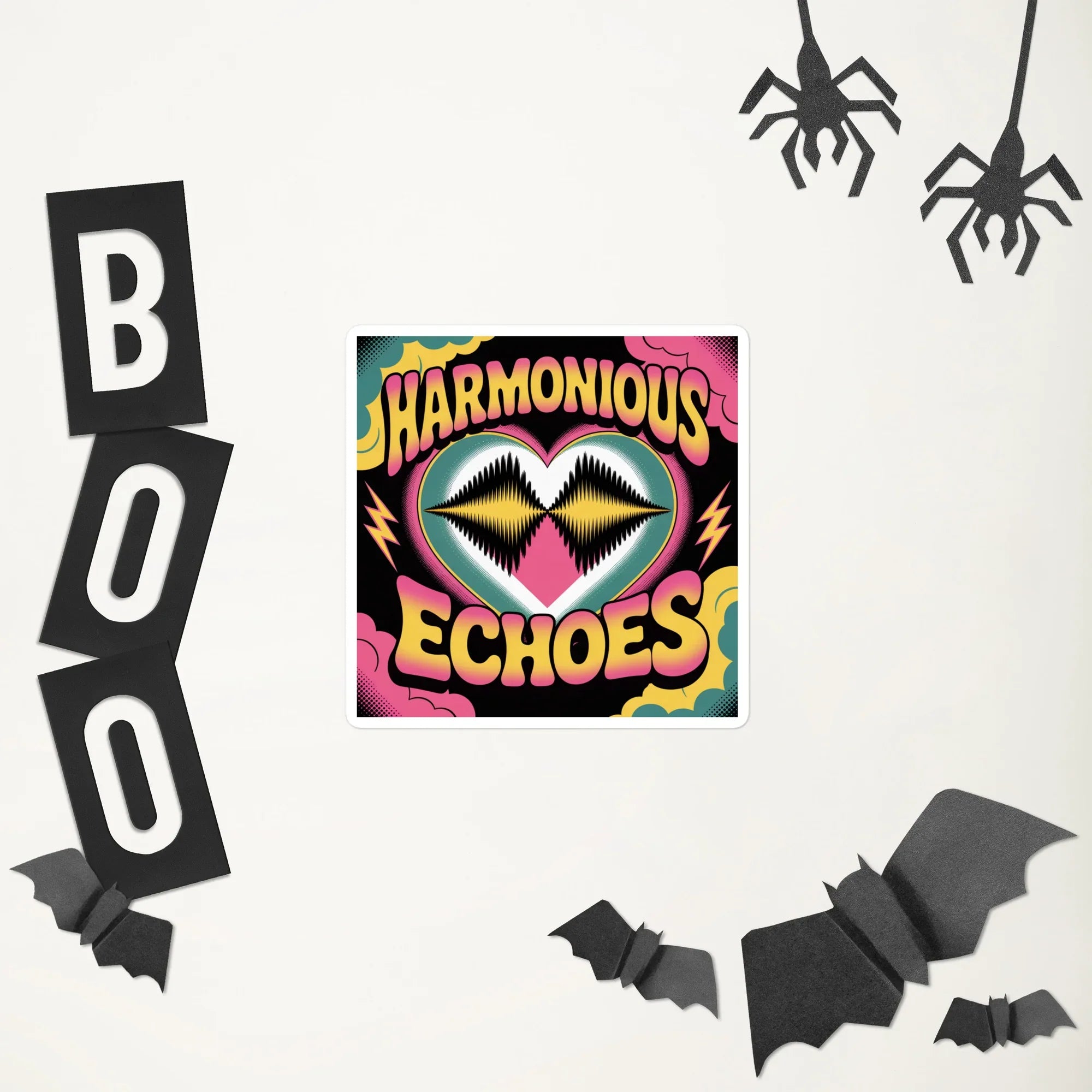 Harmonious Echoes Sticker – Retro Love Pulse - RaZits