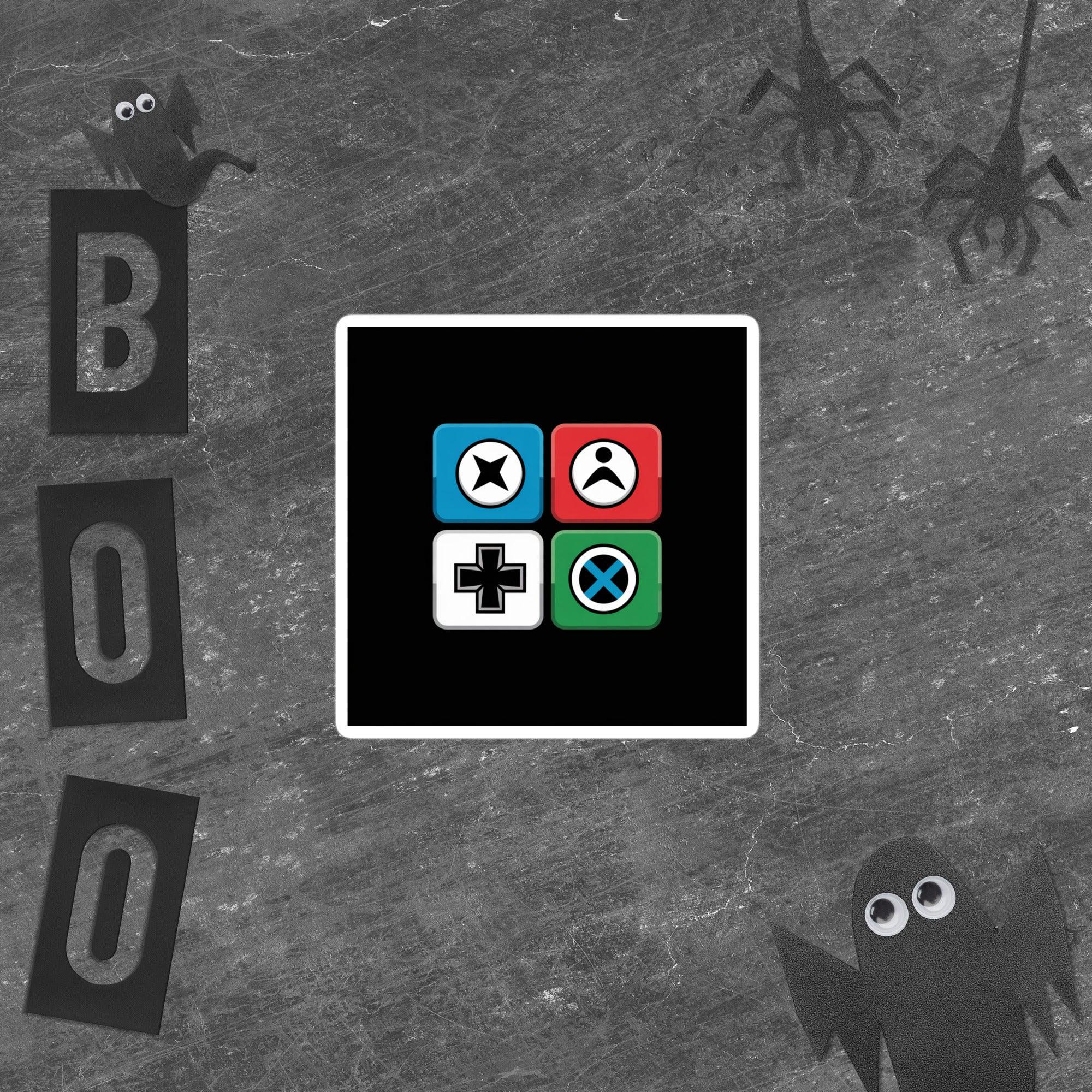 Gamer Button Sticker – Retro Console Symbol Decal - RaZits