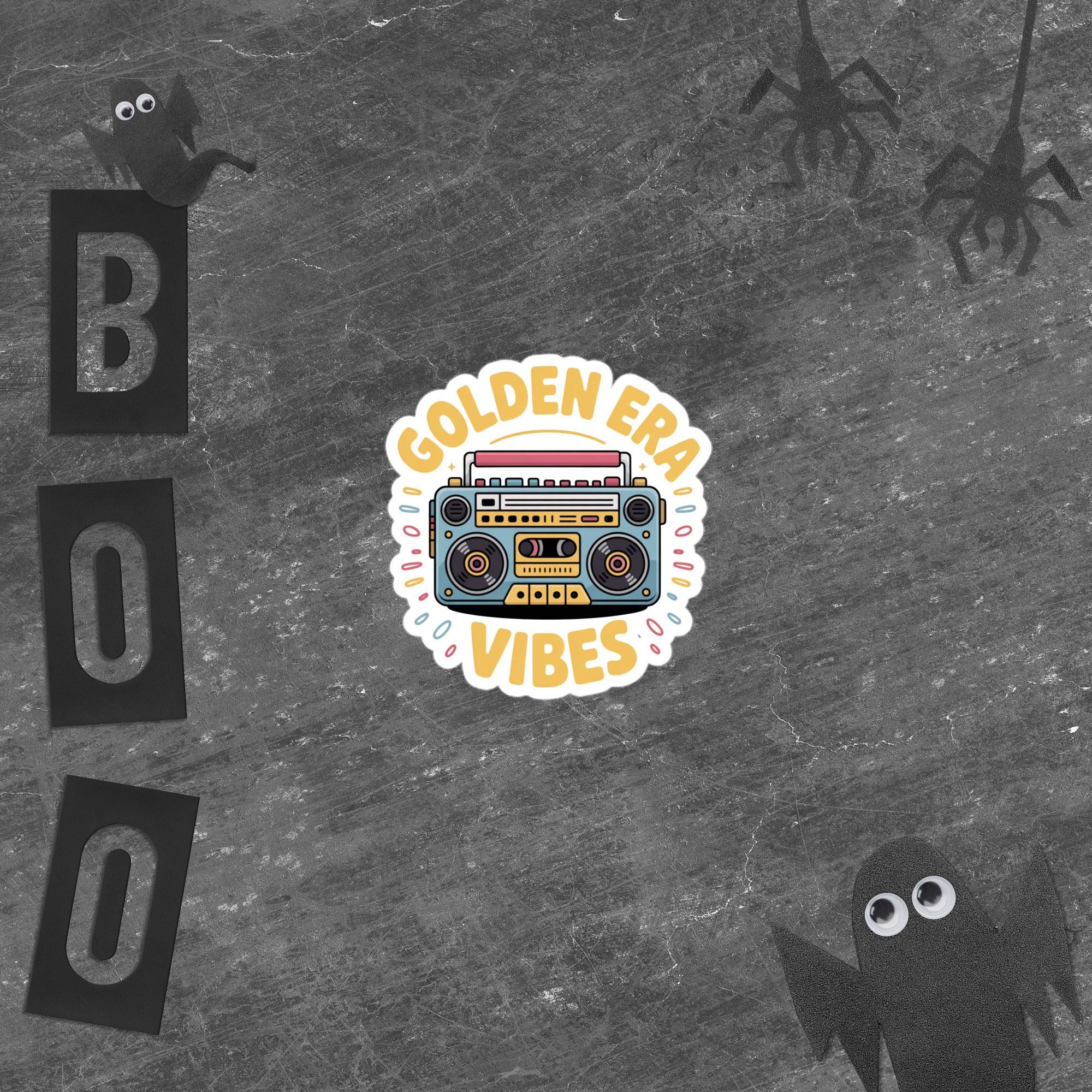 Golden Era Vibes Sticker – Retro Boombox Energy - RaZits