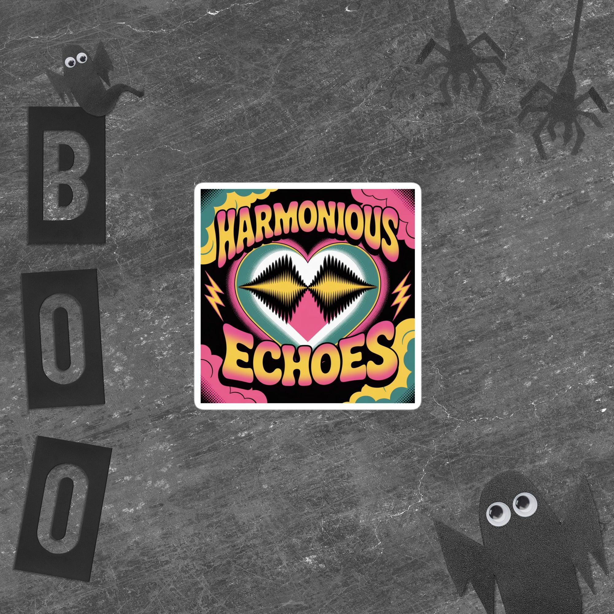 Harmonious Echoes Sticker – Retro Love Pulse - RaZits