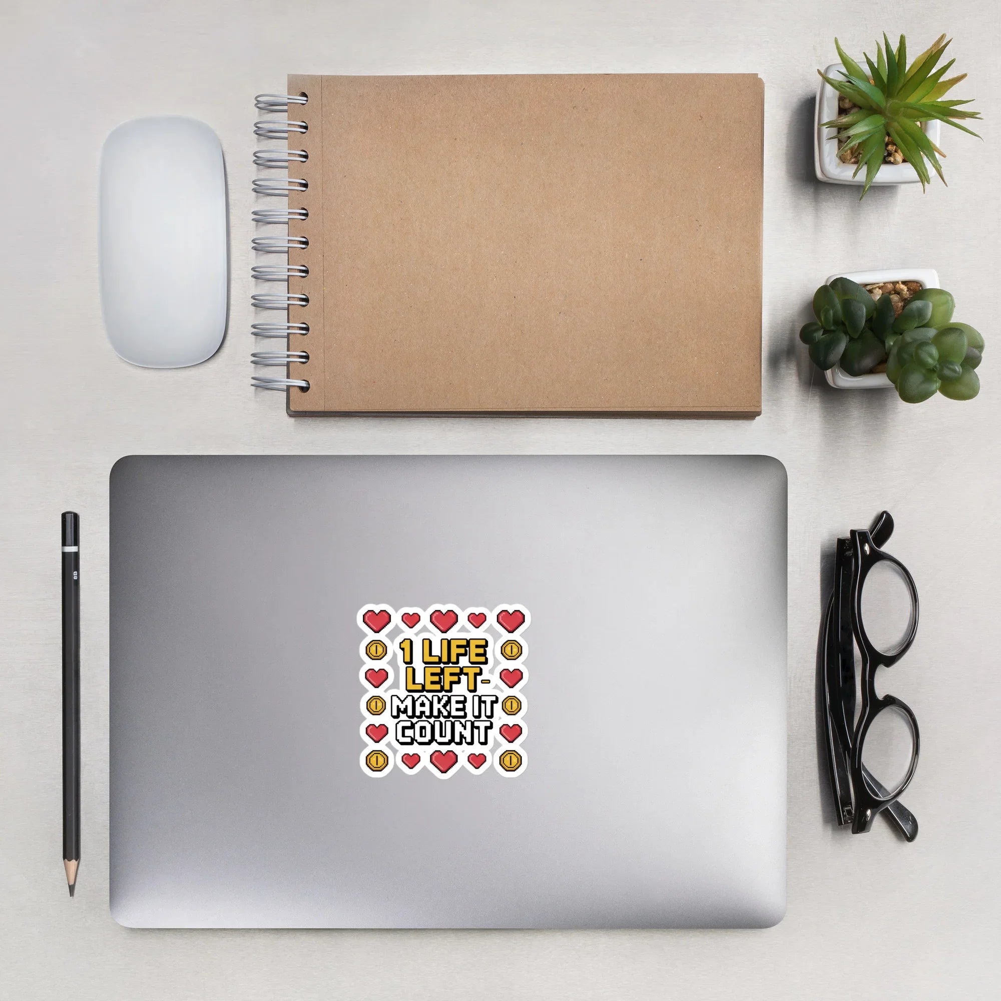 Life Left 1 Life Left Sticker – Pixel Gamer Quote Decal | RaZits