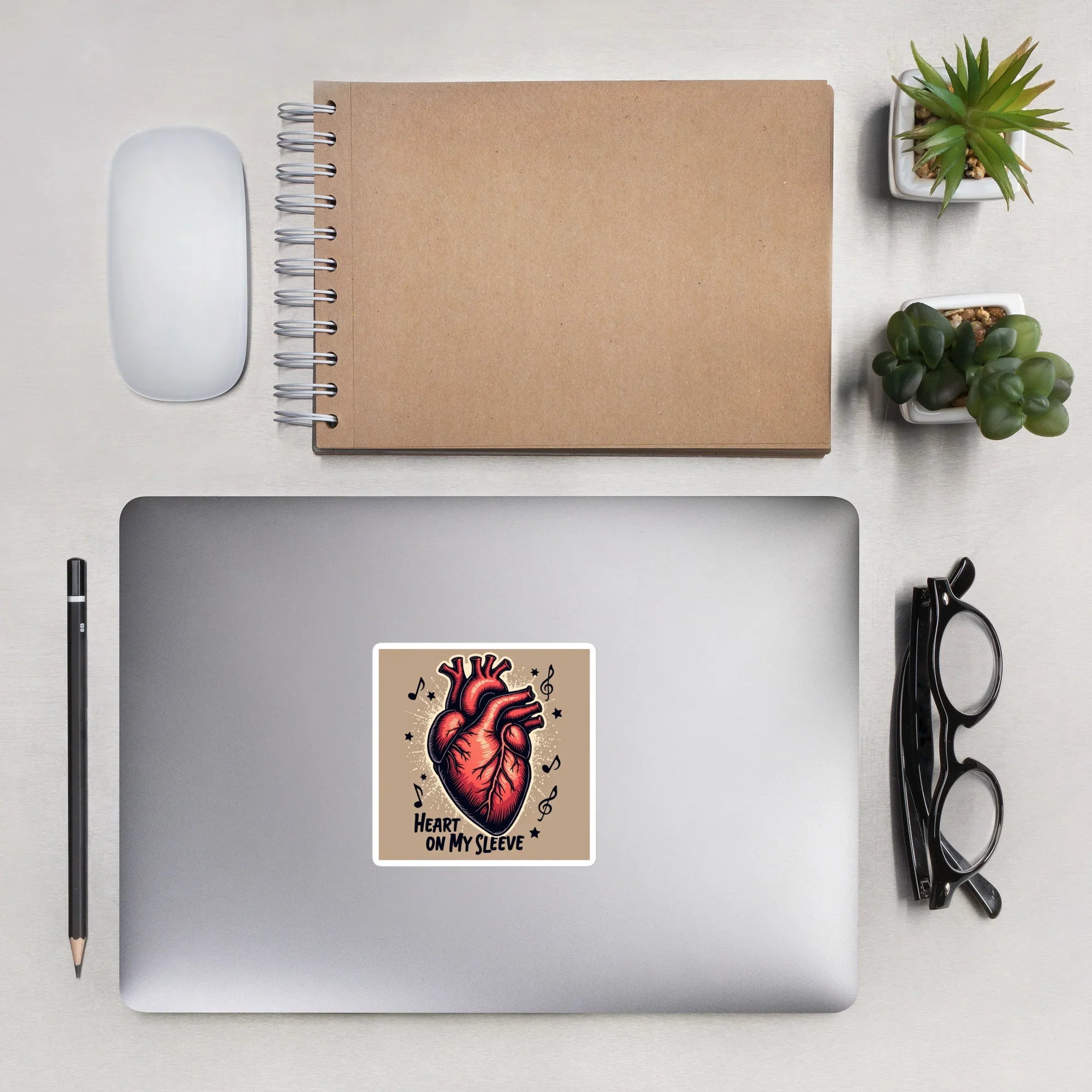Heart on My Sleeve Sticker – Anatomical Melody Icon - RaZits