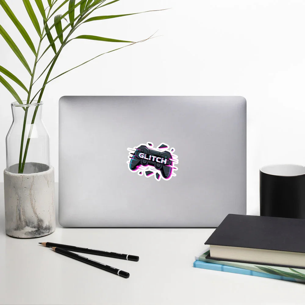 Glitch Controller Sticker – Cyberpunk Gamer Aesthetic with Neon Vaporwave Vibes - RaZits