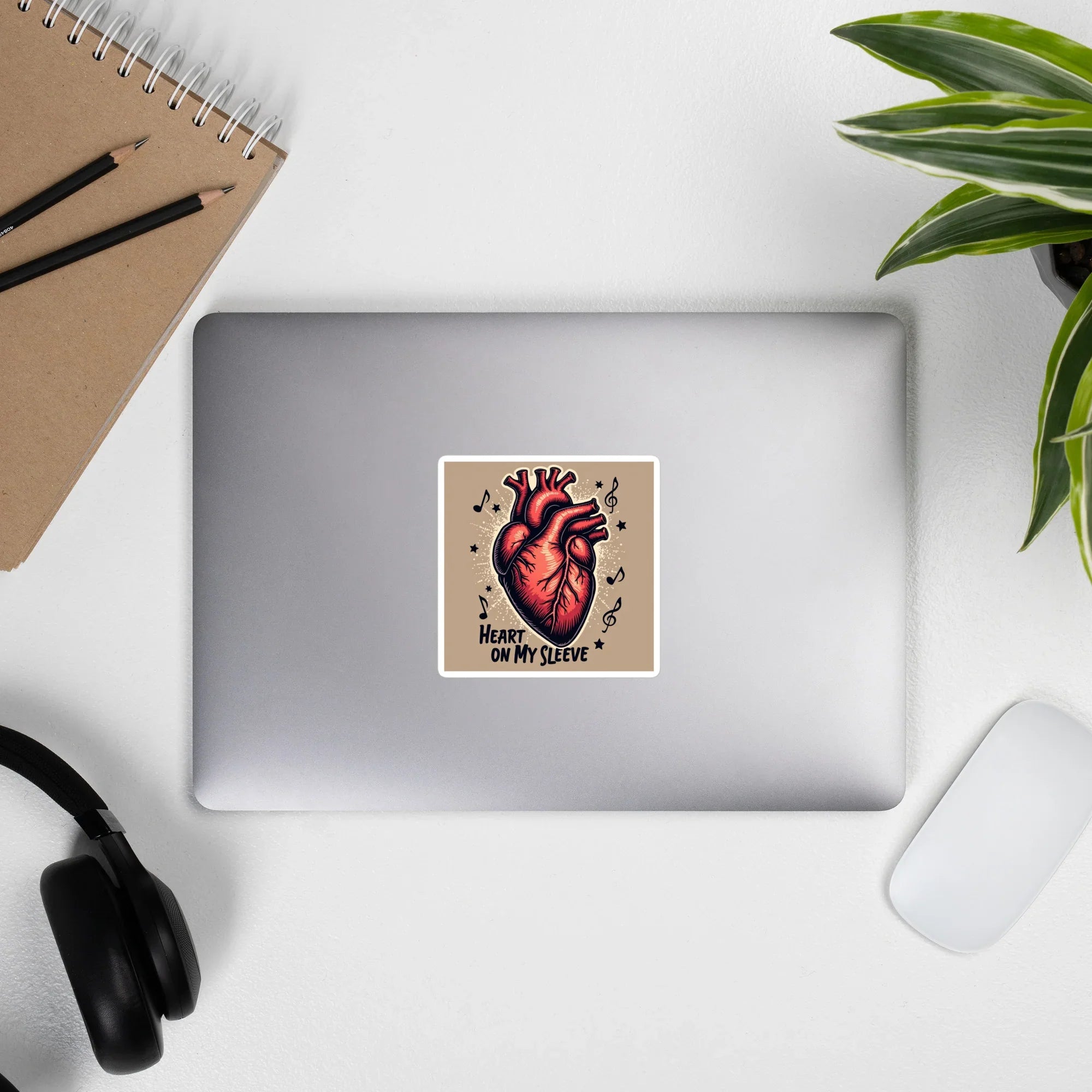 Heart on My Sleeve Sticker – Anatomical Melody Icon - RaZits