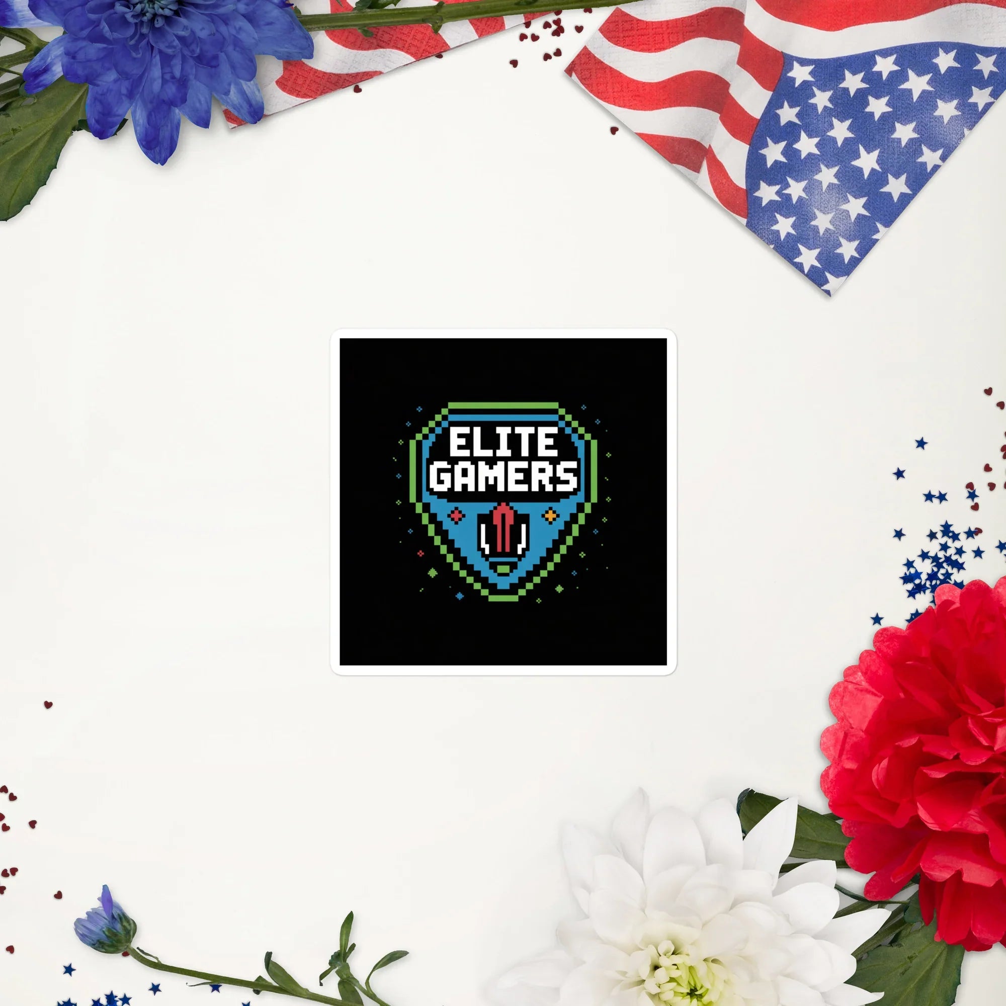 Elite Gamers Sticker – Pixel Shield Gaming Badge Decal - RaZits