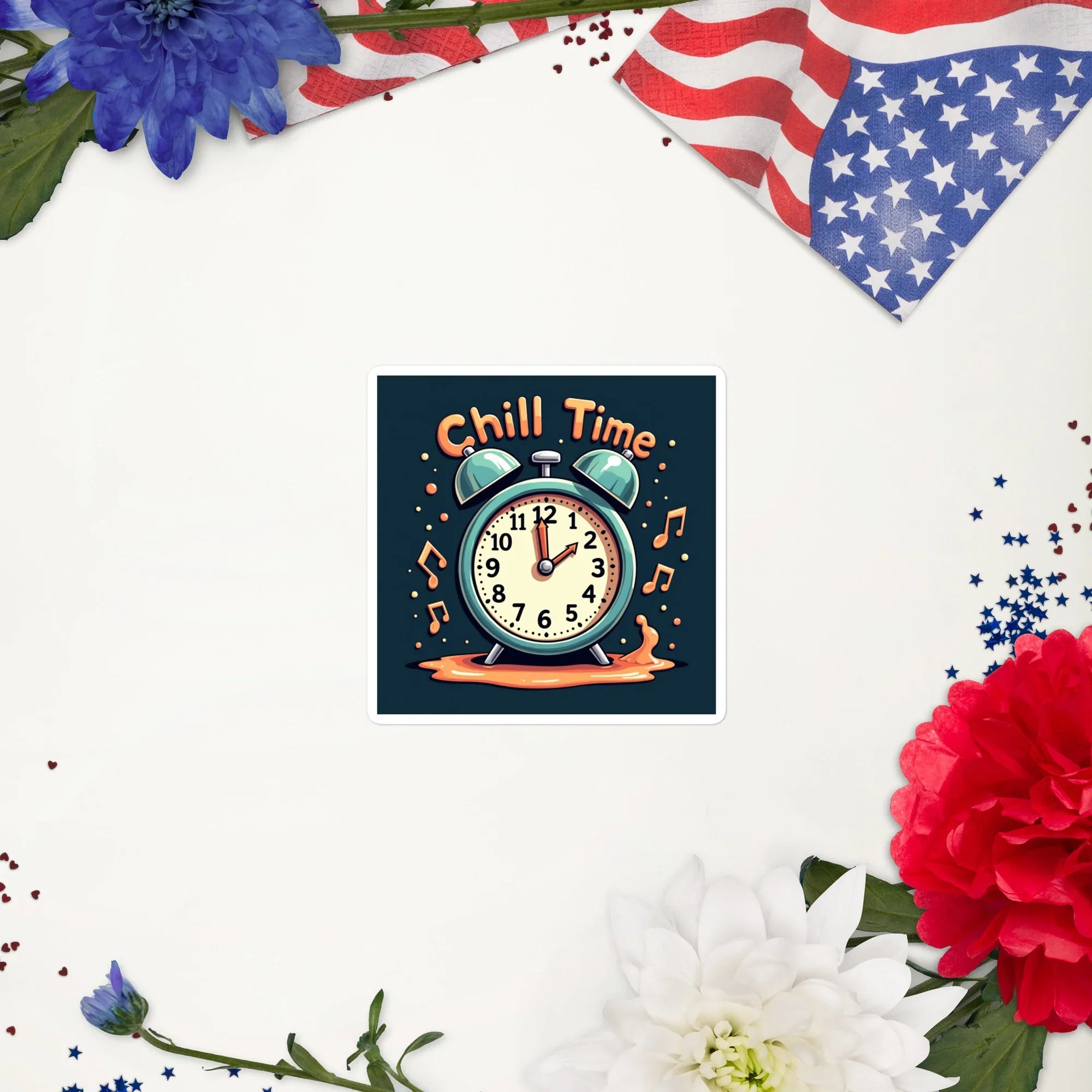 Chill Time Sticker – Melt the Clock, Feel the Beat - RaZits