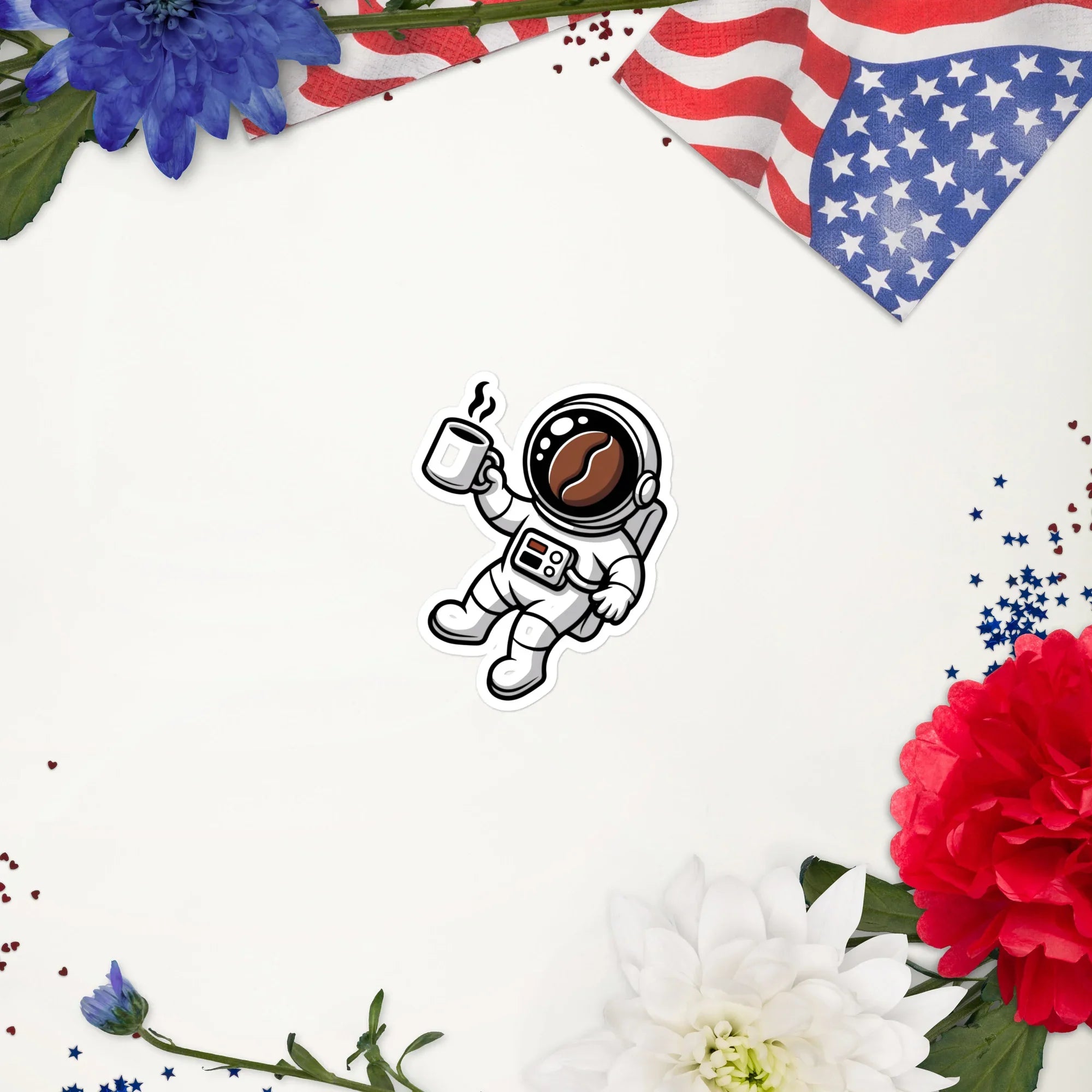 Coffee Astronaut Sticker – Space Brew Explorer - RaZits