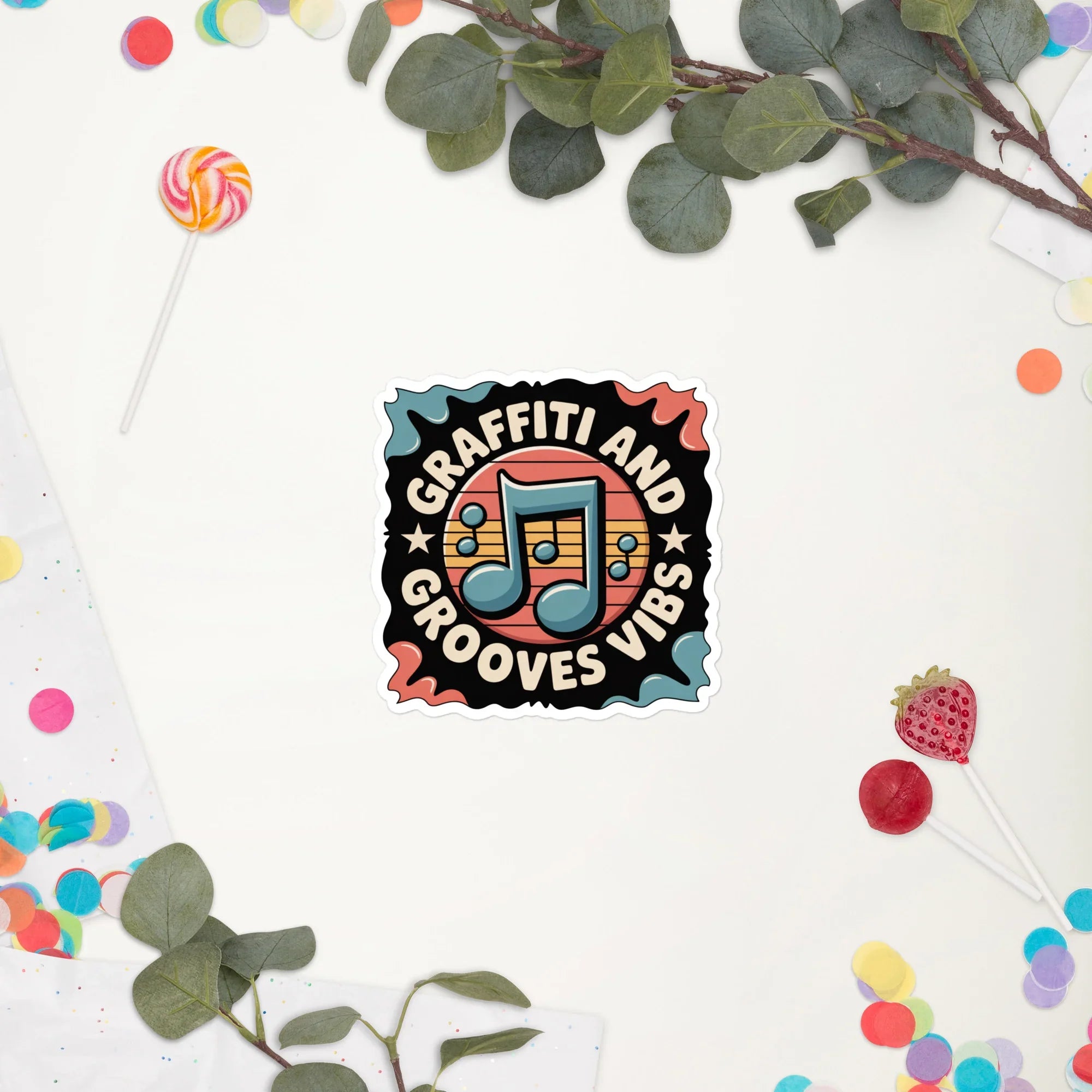 Graffiti and Grooves Vibe Sticker – Urban Beat Aesthetic - RaZits