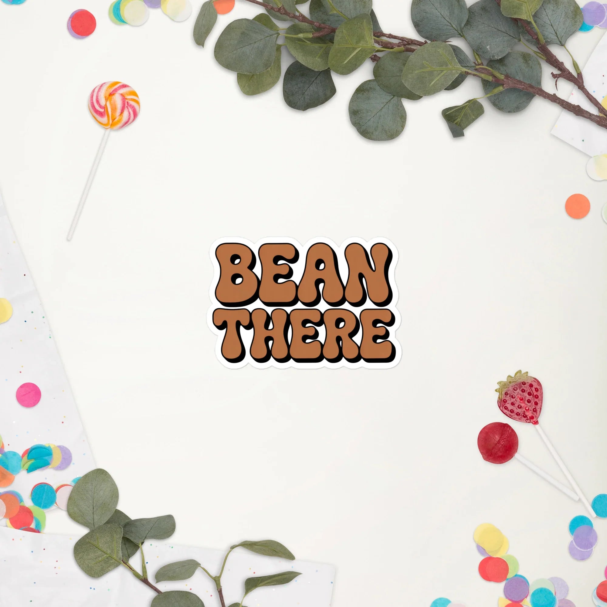 Bean There Sticker – Retro Coffee Pun Vinyl - RaZits