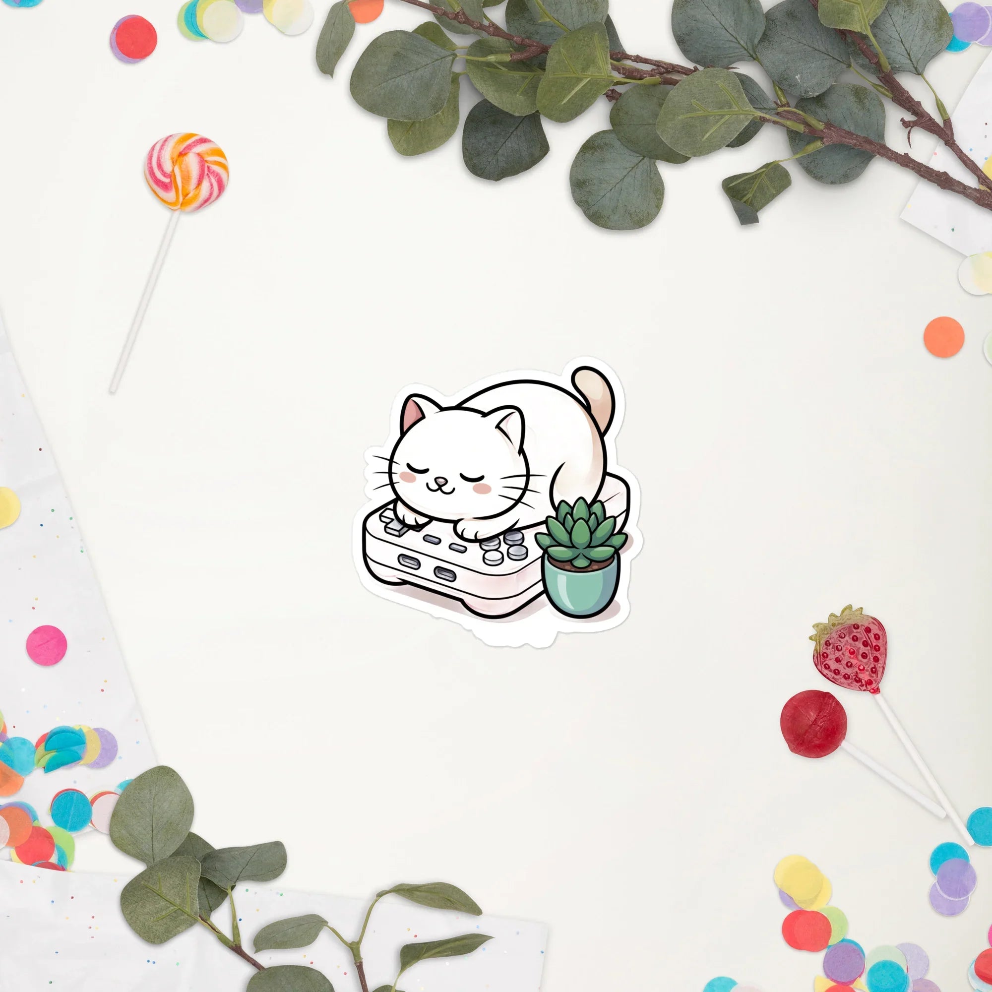 Catnap Console – Cozy Gamer Companion Sticker - RaZits