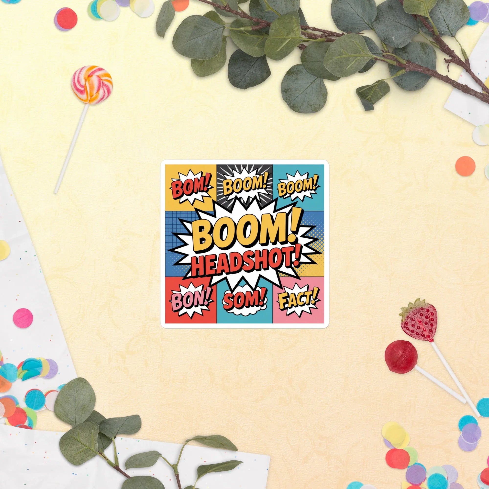 Boom Headshot Sticker – Comic Pop Art Gamer Decal - RaZits