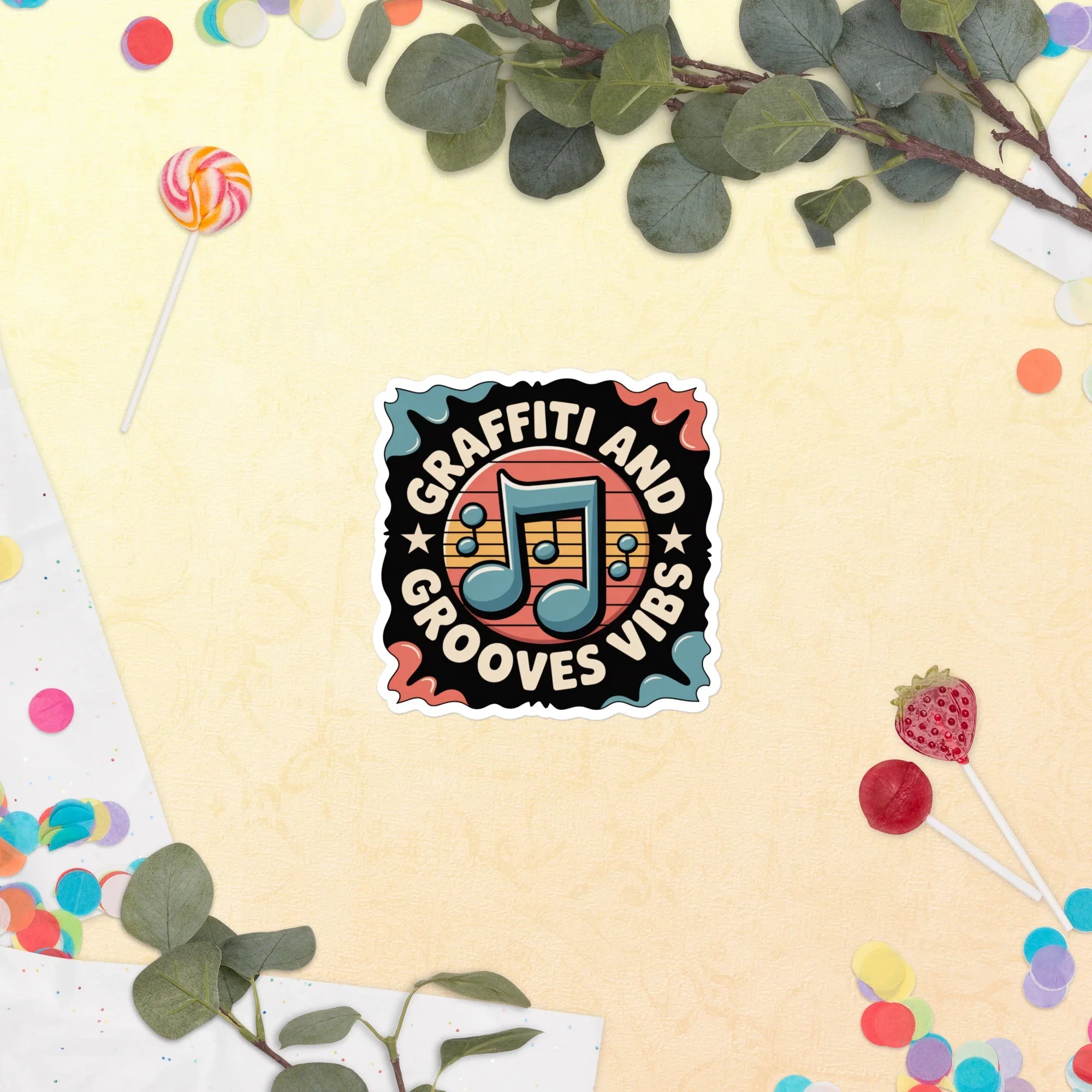 Graffiti and Grooves Vibe Sticker – Urban Beat Aesthetic - RaZits