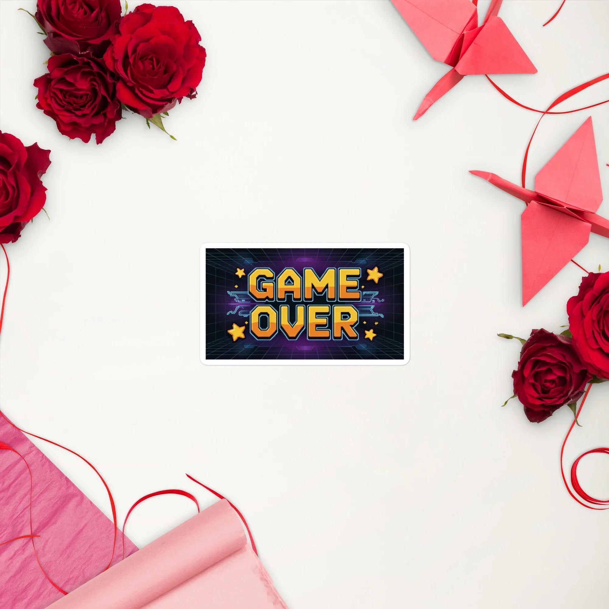 Game Over Sticker – Retro Pixel Arcade Gaming Decal - RaZits