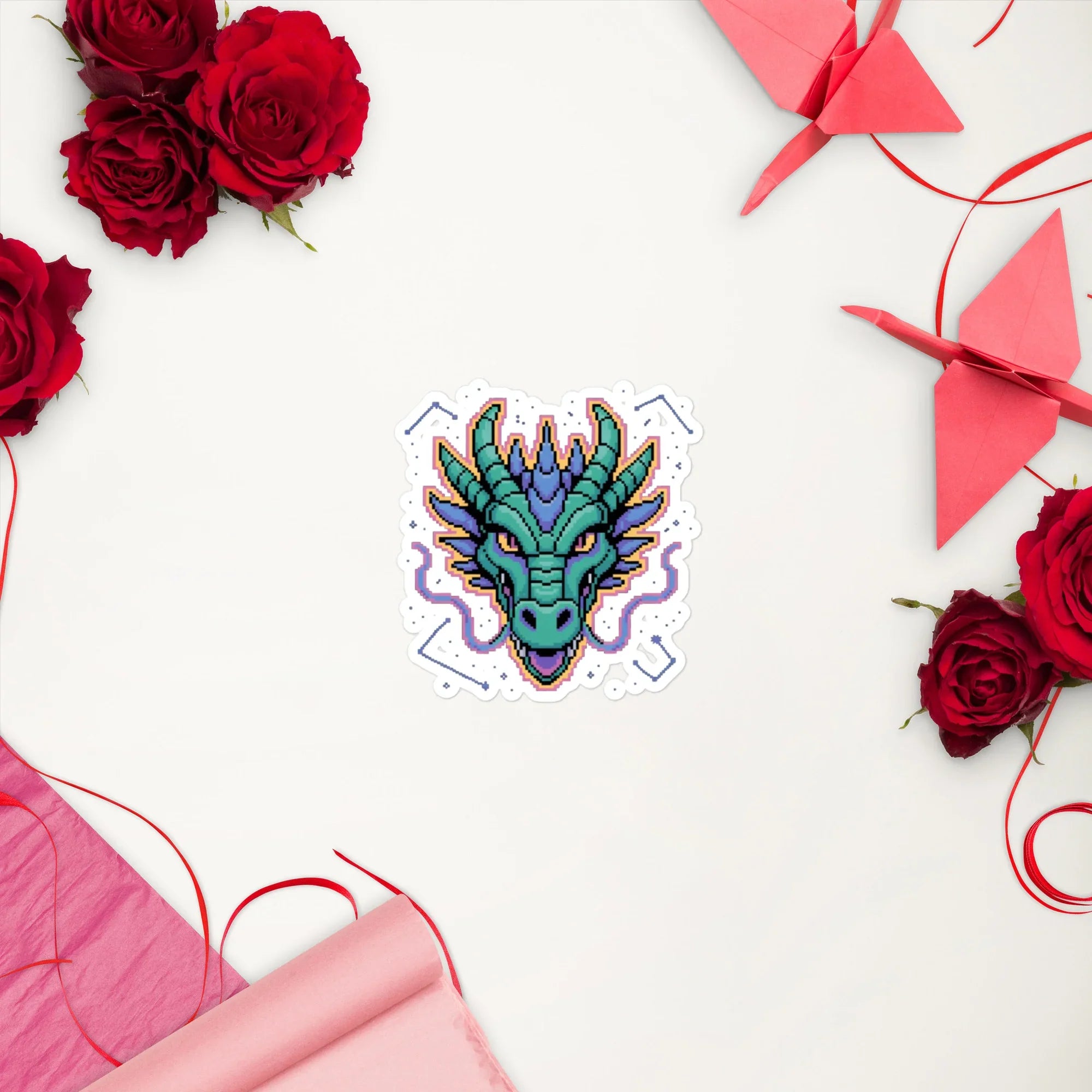Pixel Dragon Fantasy Gaming Sticker - RaZits