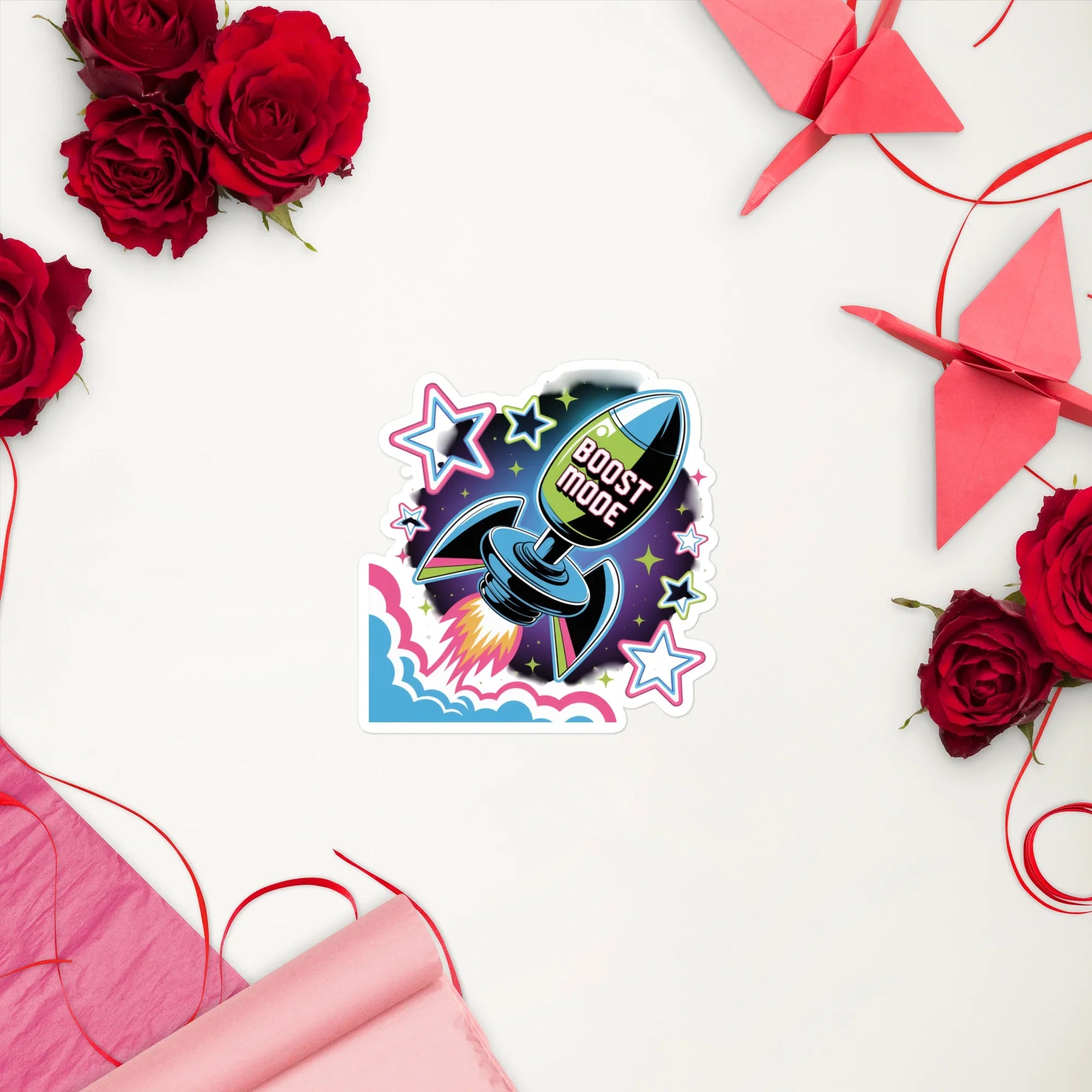 Boost Mode Rocket – Retro Gaming Power Up Sticker - RaZits