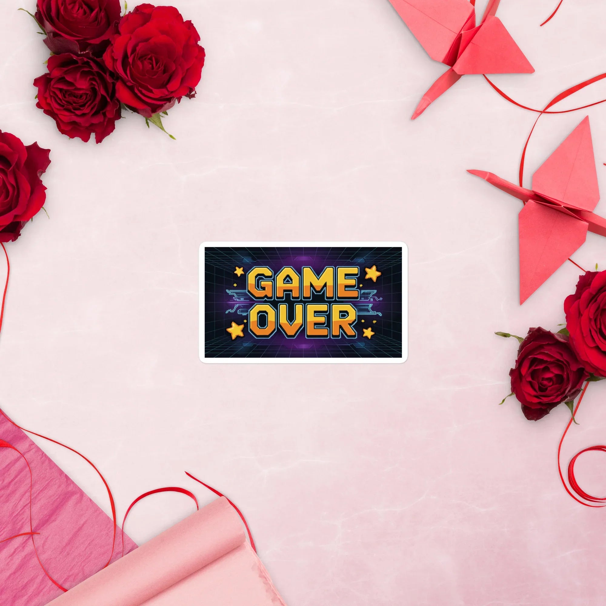 Game Over Sticker – Retro Pixel Arcade Gaming Decal - RaZits