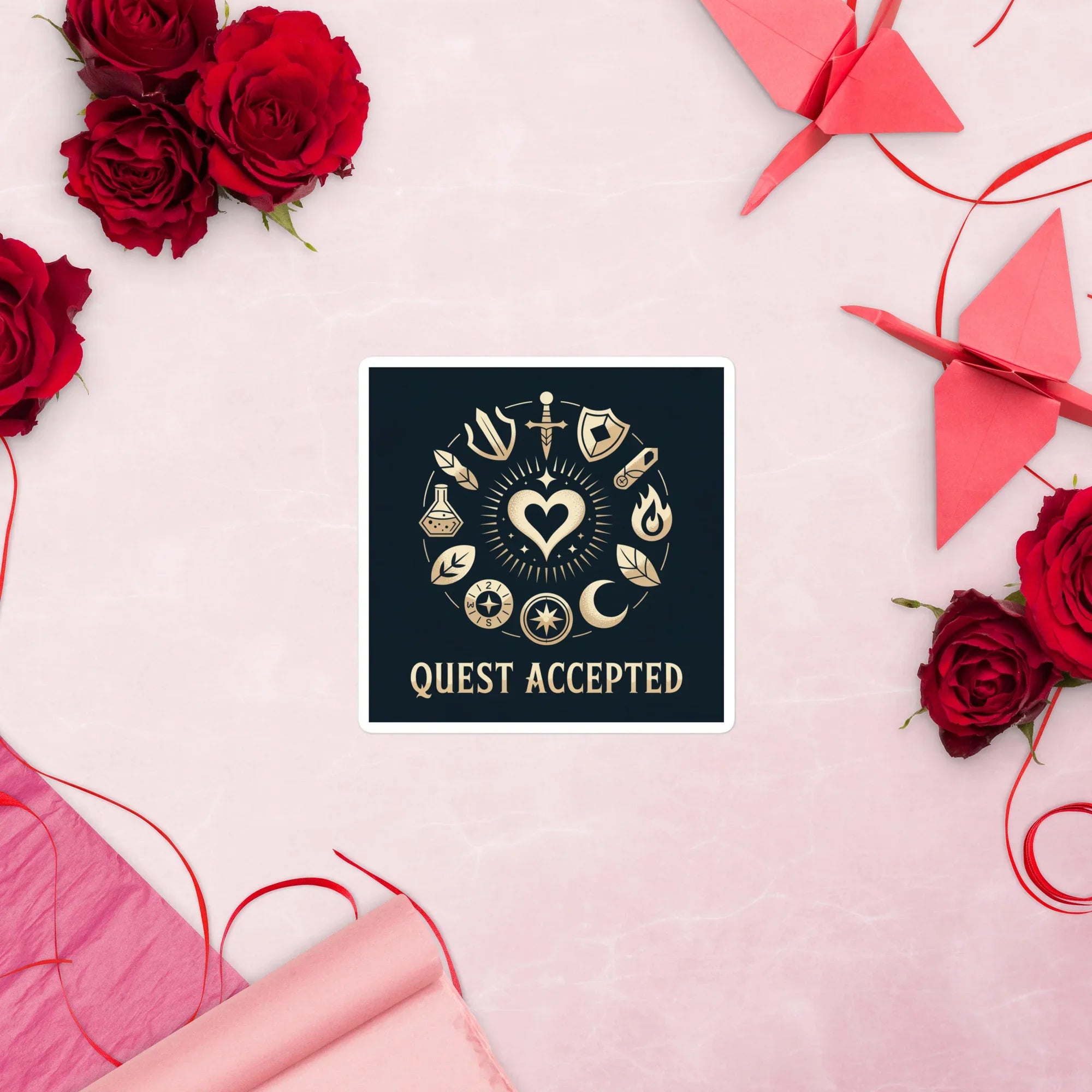 Quest Accepted – Fantasy RPG Adventure Sticker - RaZits