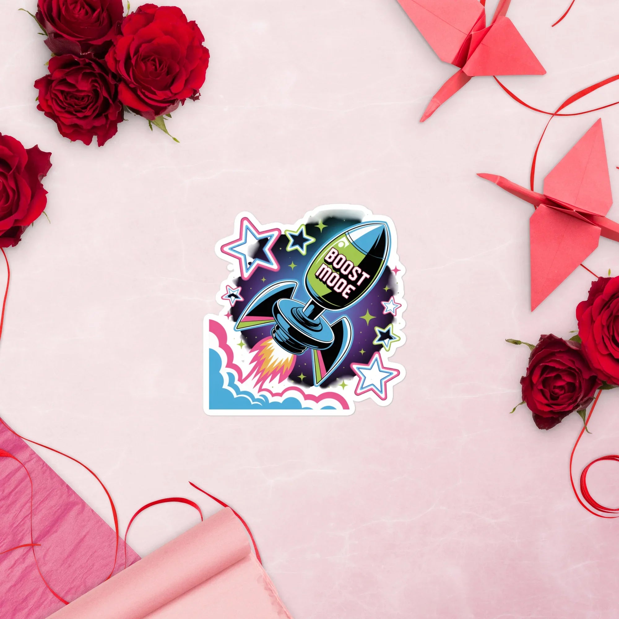 Boost Mode Rocket – Retro Gaming Power Up Sticker - RaZits