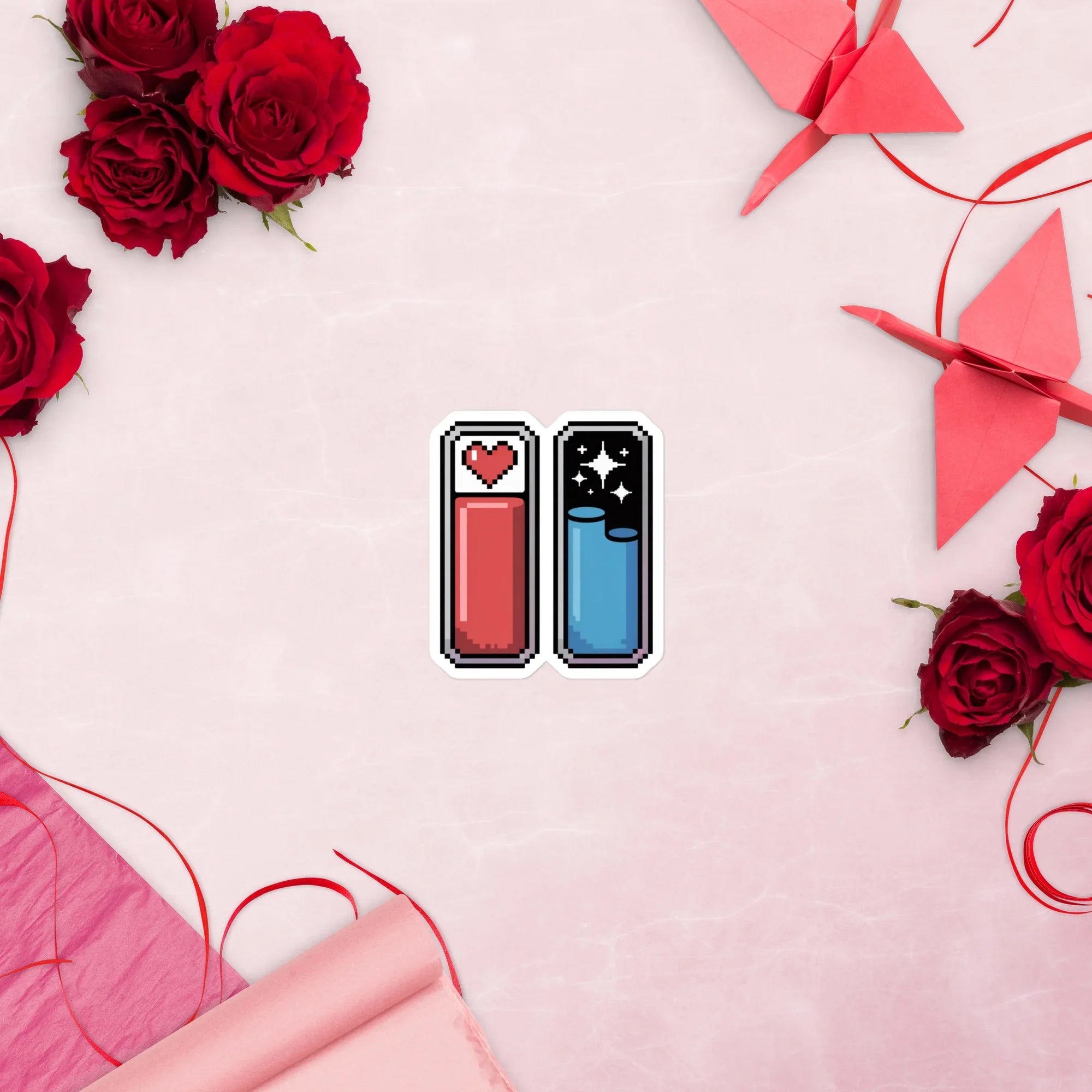 Health & Mana Pixel Bars – Retro Gaming Sticker - RaZits