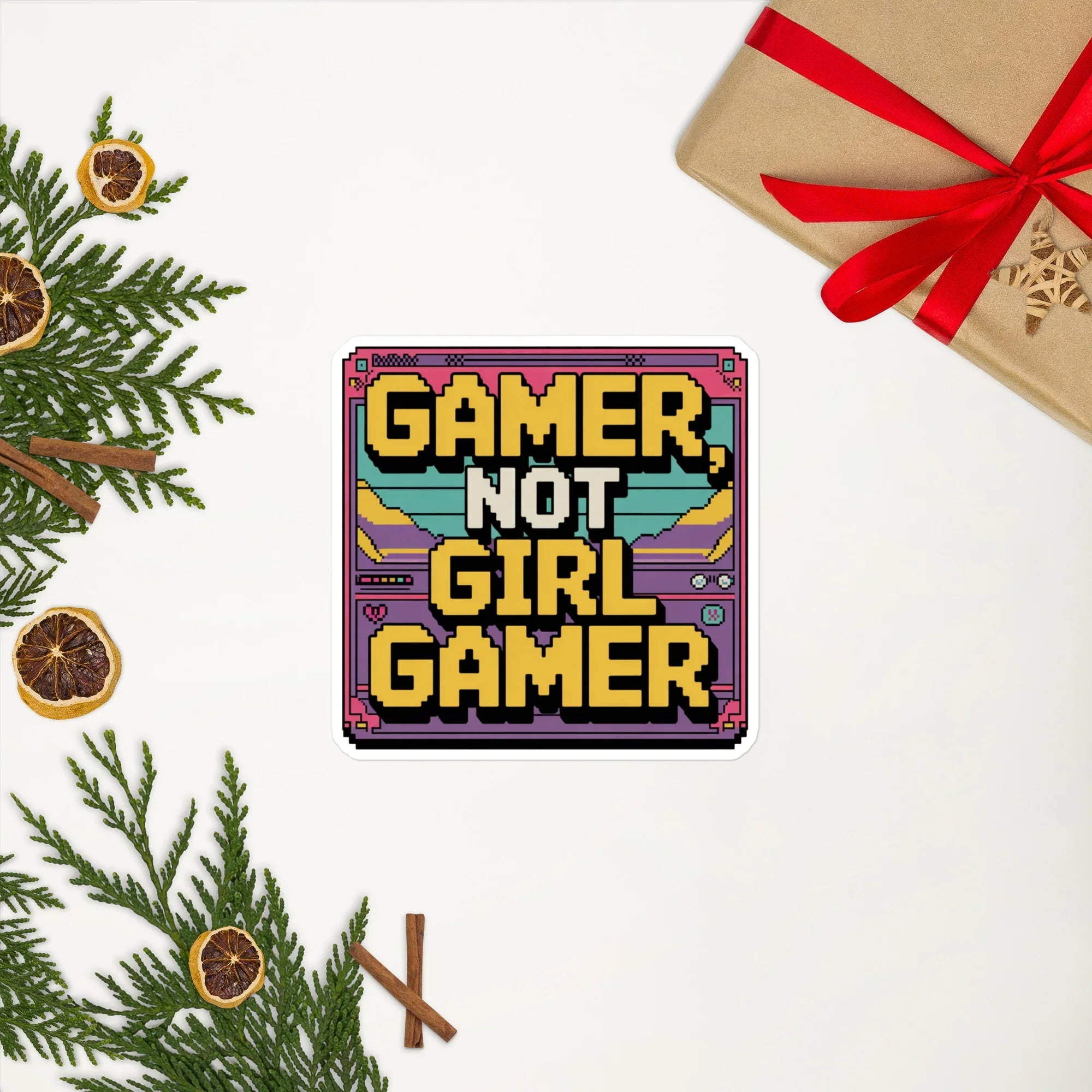 Gamer Not Girl Gamer Sticker – Pixel Pride Gaming Decal - RaZits