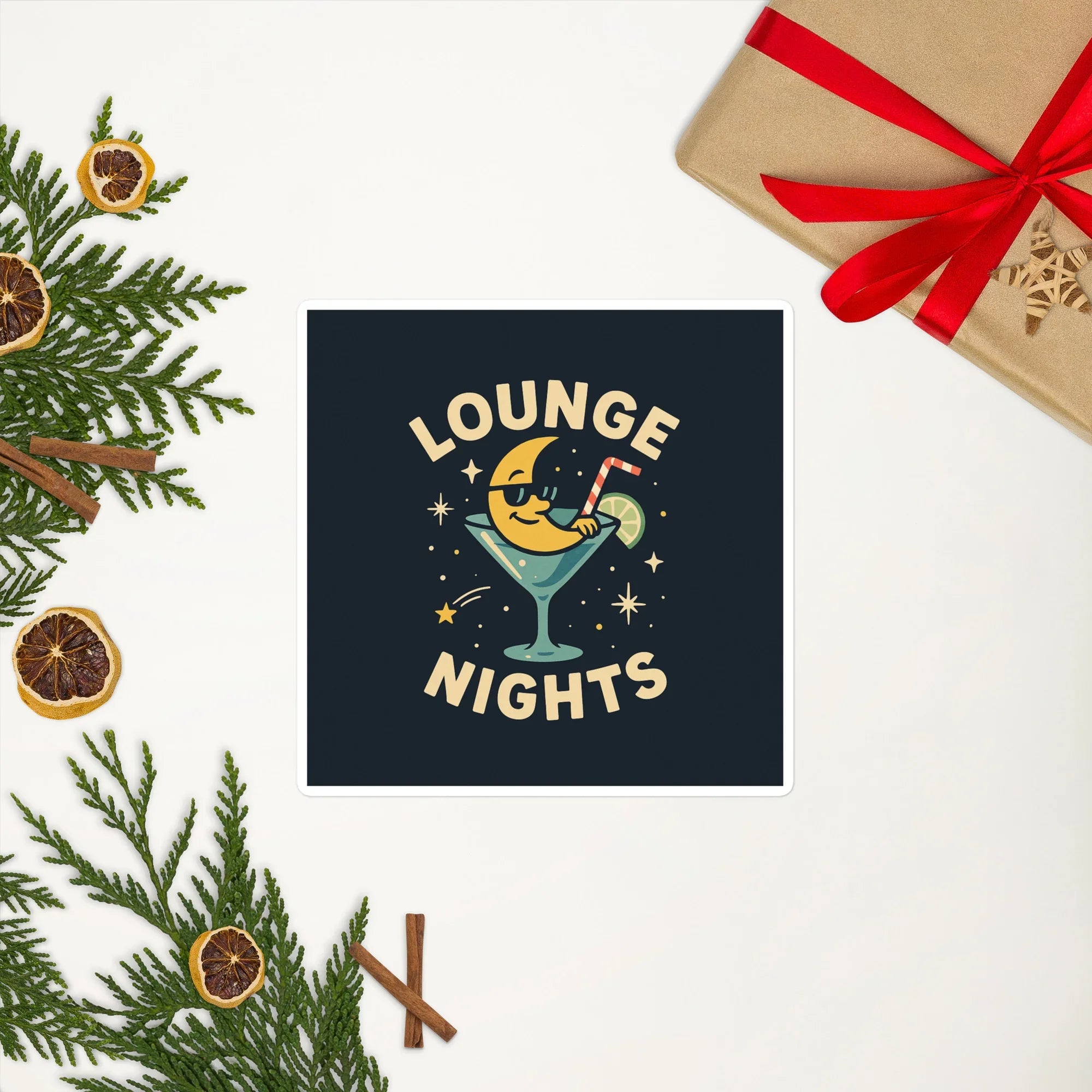 Lounge Nights Sticker – Cool Moon in a Martini Glass - RaZits