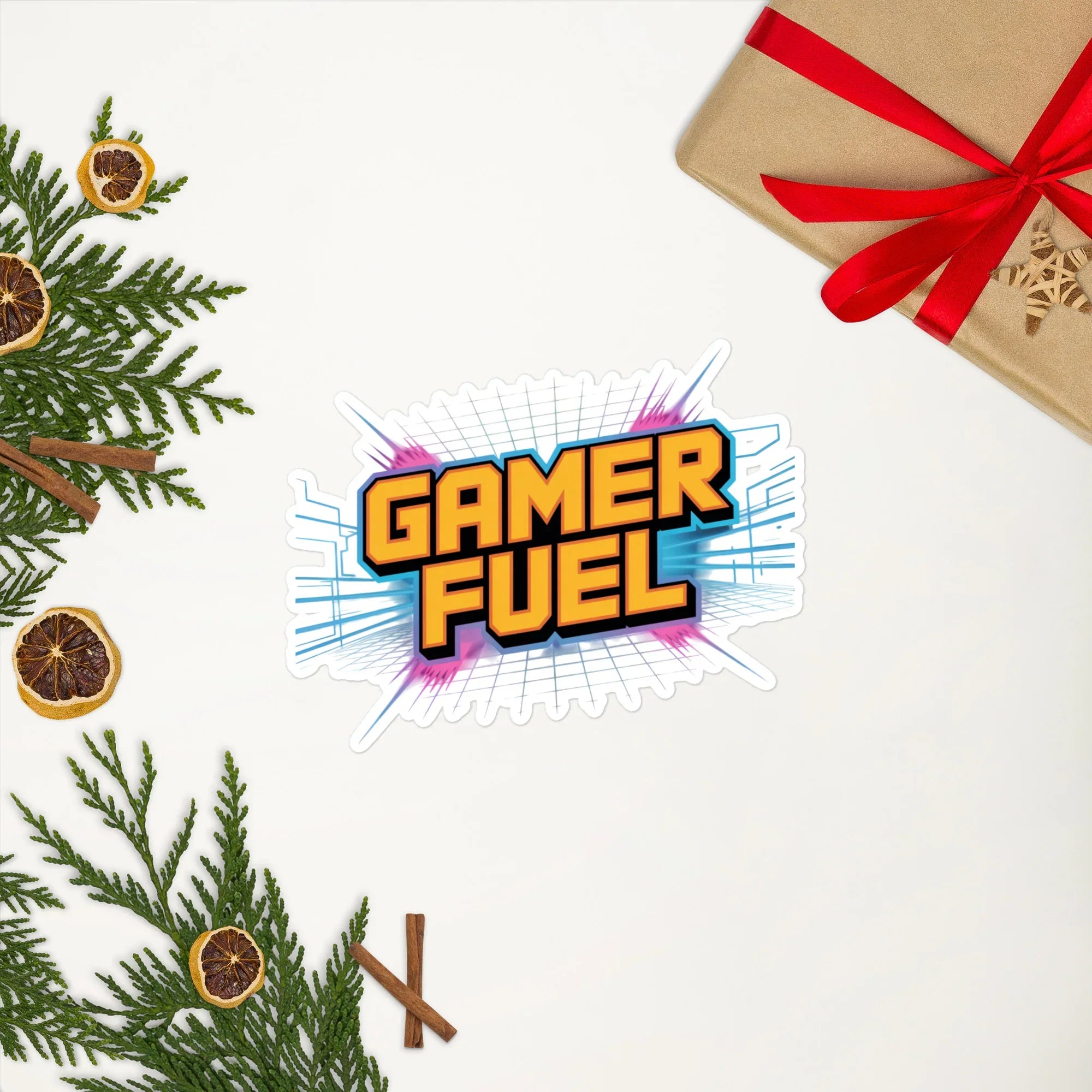 Gamer Fuel Neon Grid Gaming Sticker - RaZits