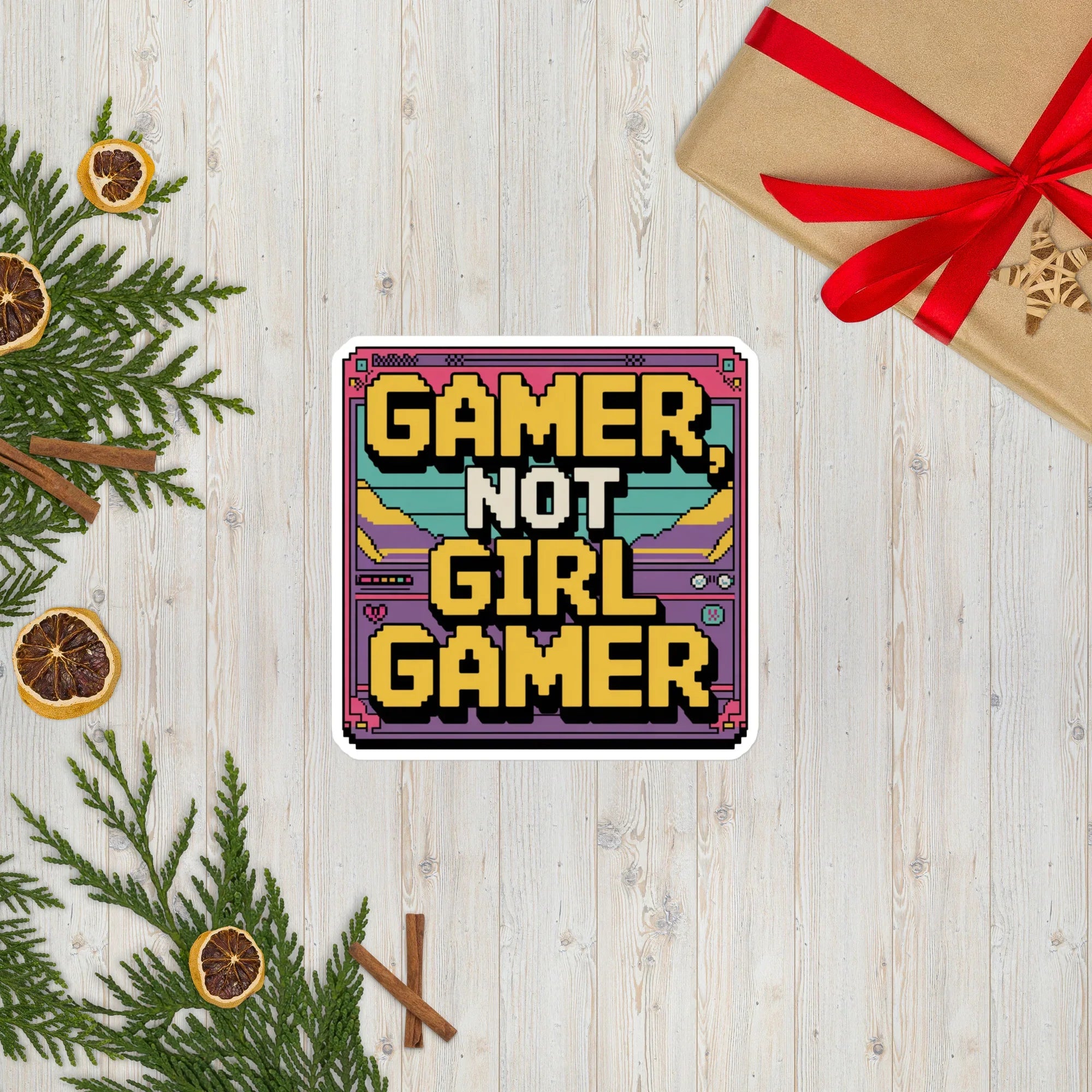 Gamer Not Girl Gamer Sticker – Pixel Pride Gaming Decal - RaZits