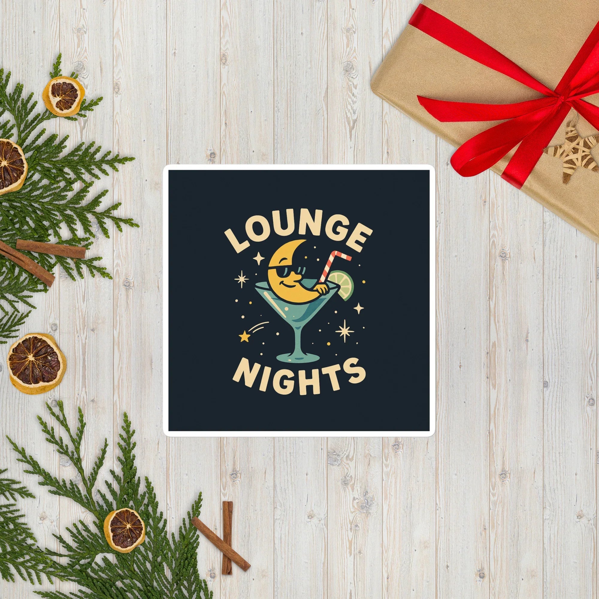 Lounge Nights Sticker – Cool Moon in a Martini Glass - RaZits