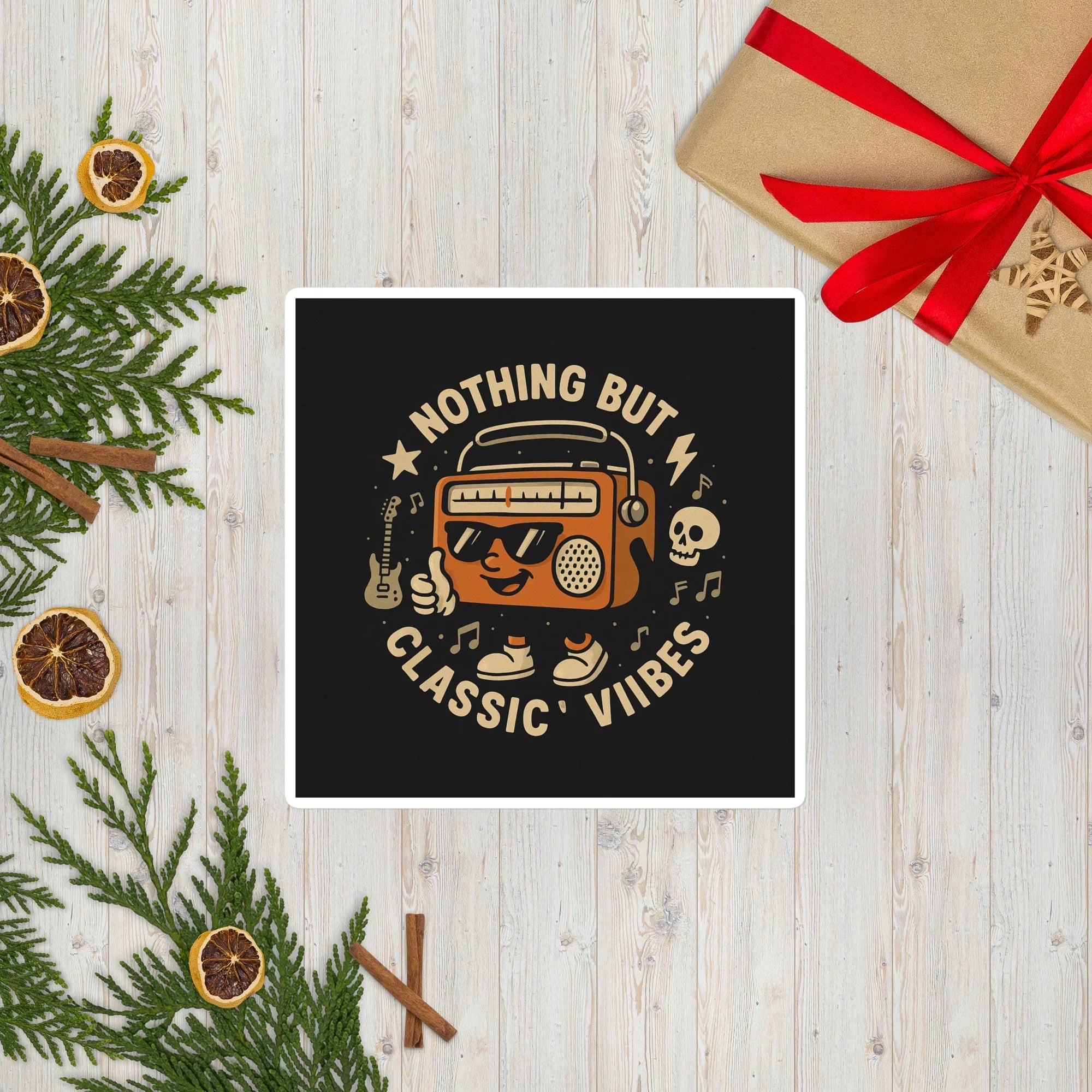 Nothing But Classic Vibes Sticker – Retro Radio Mood - RaZits