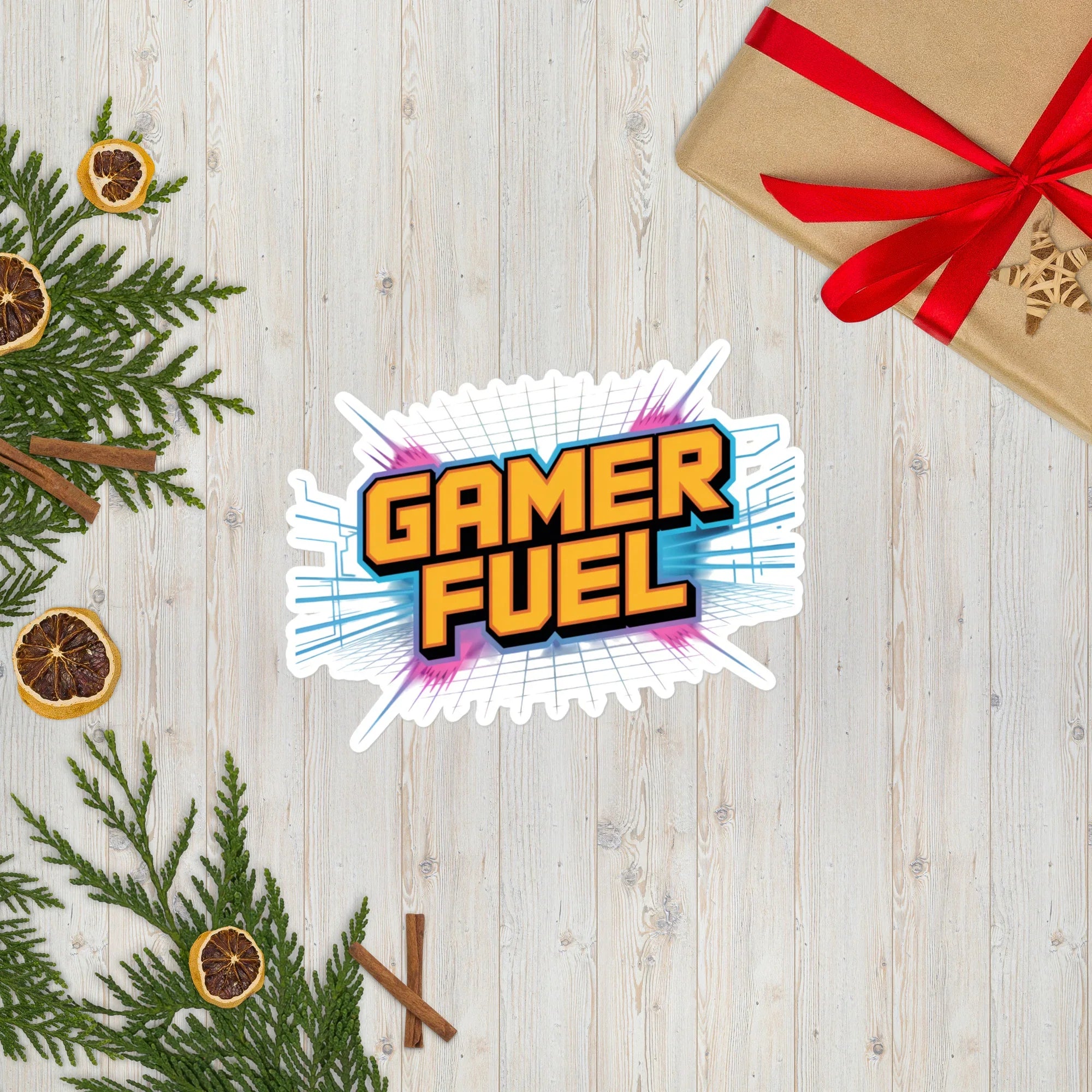 Gamer Fuel Neon Grid Gaming Sticker - RaZits