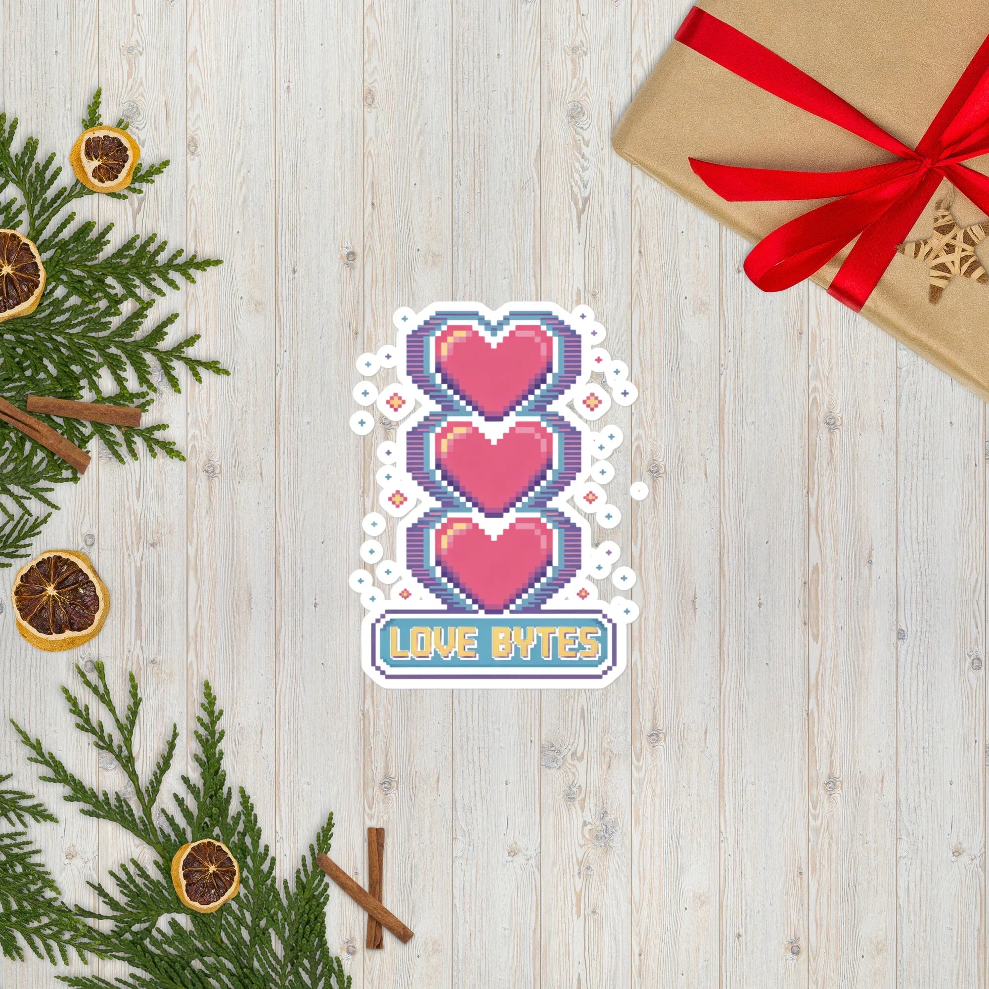 Love Bytes – Pixel Heart Gaming Sticker - RaZits