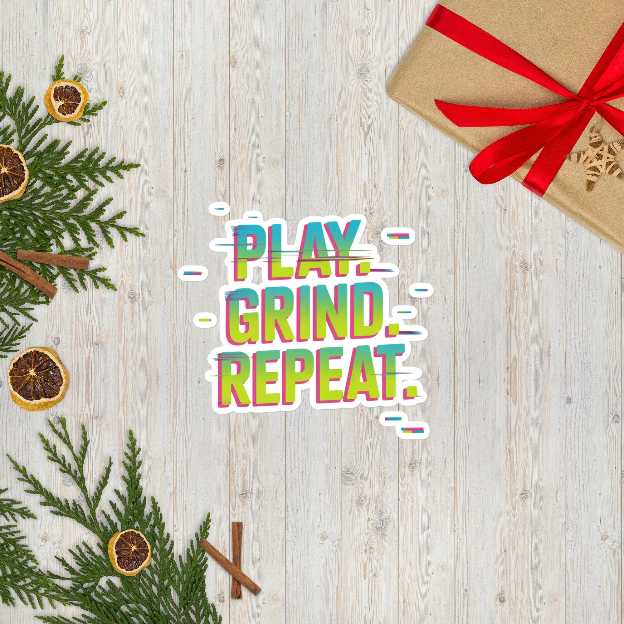 Play. Grind. Repeat. – Motivational Gamer Hustle Sticker - RaZits