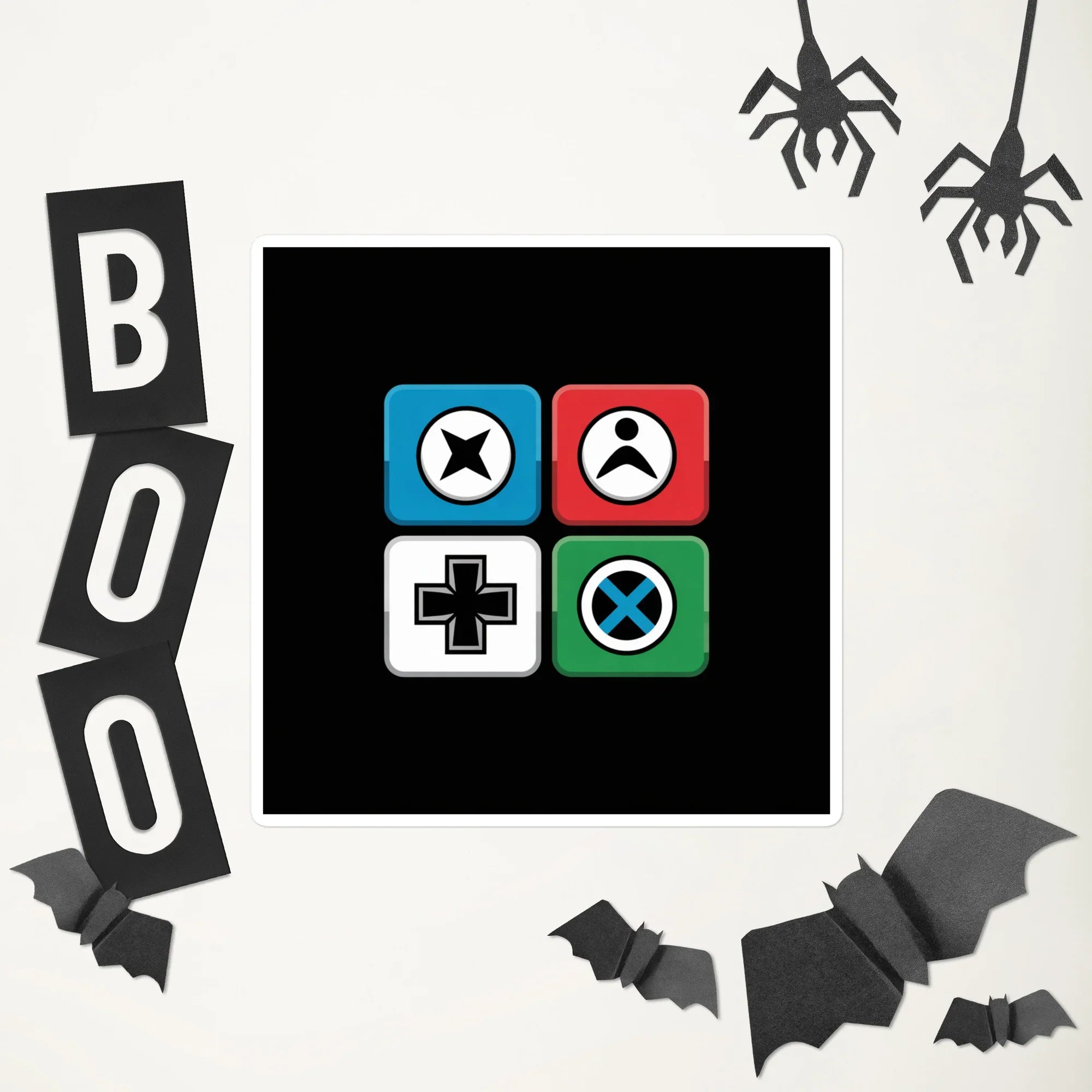 Gamer Button Sticker – Retro Console Symbol Decal - RaZits