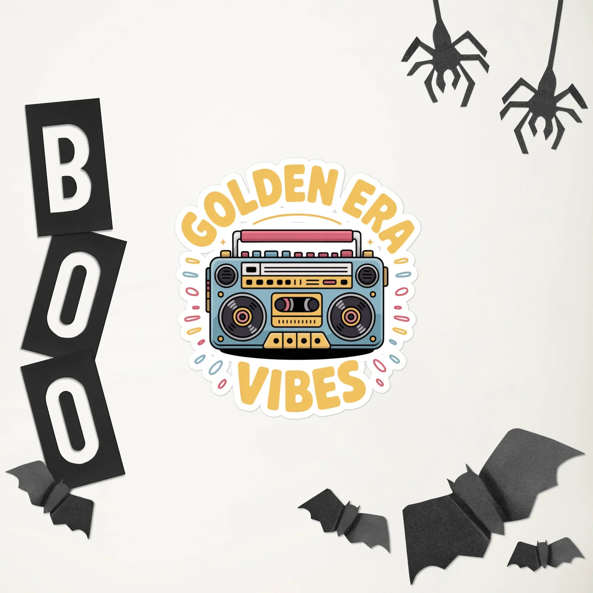Golden Era Vibes Sticker – Retro Boombox Energy - RaZits