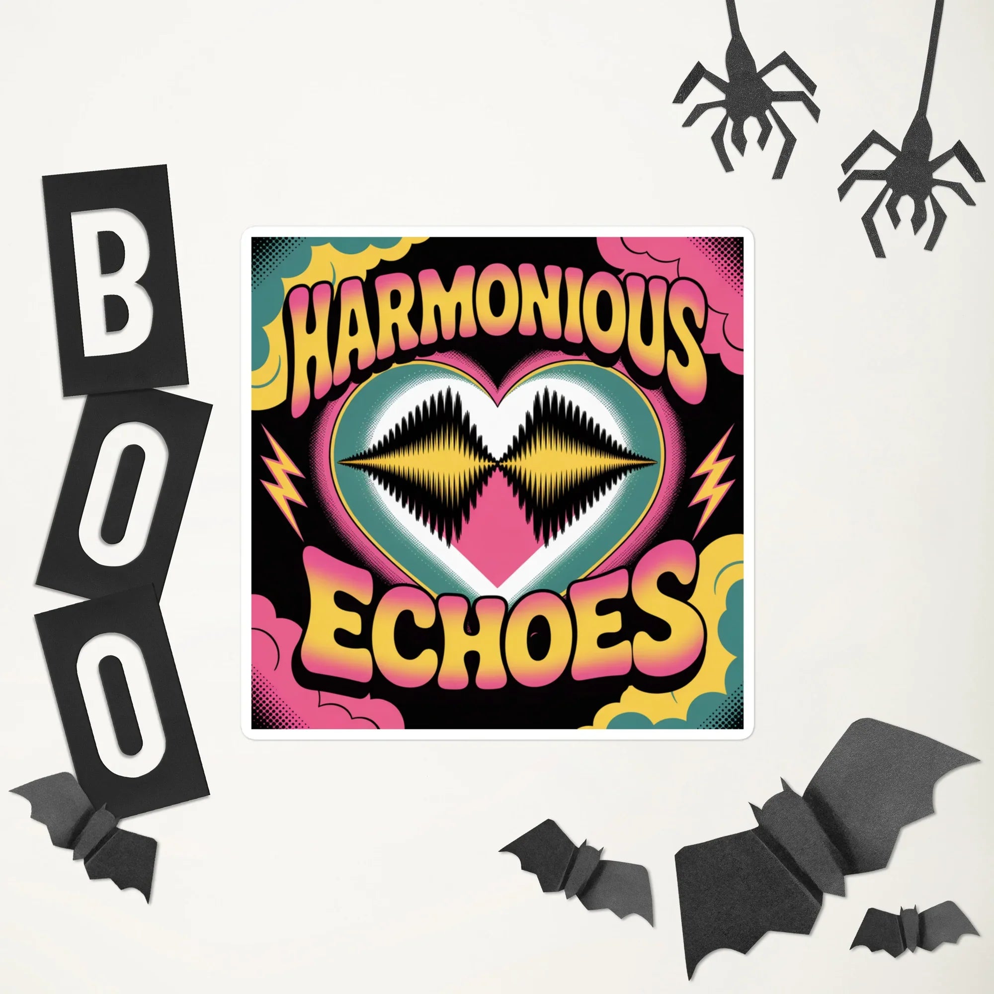 Harmonious Echoes Sticker – Retro Love Pulse - RaZits