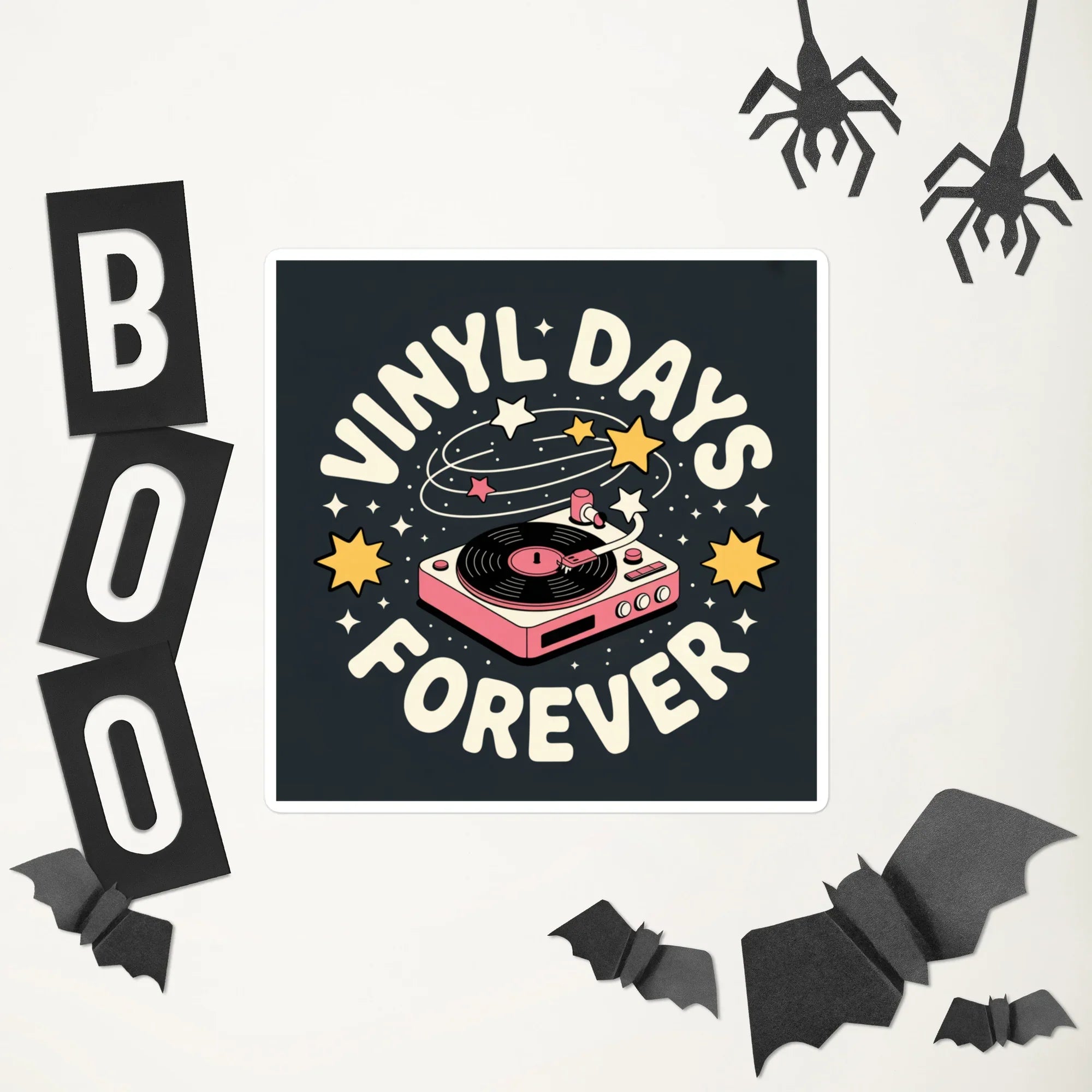 Vinyl Days Forever Sticker – Cosmic Record Player Vibes - RaZits