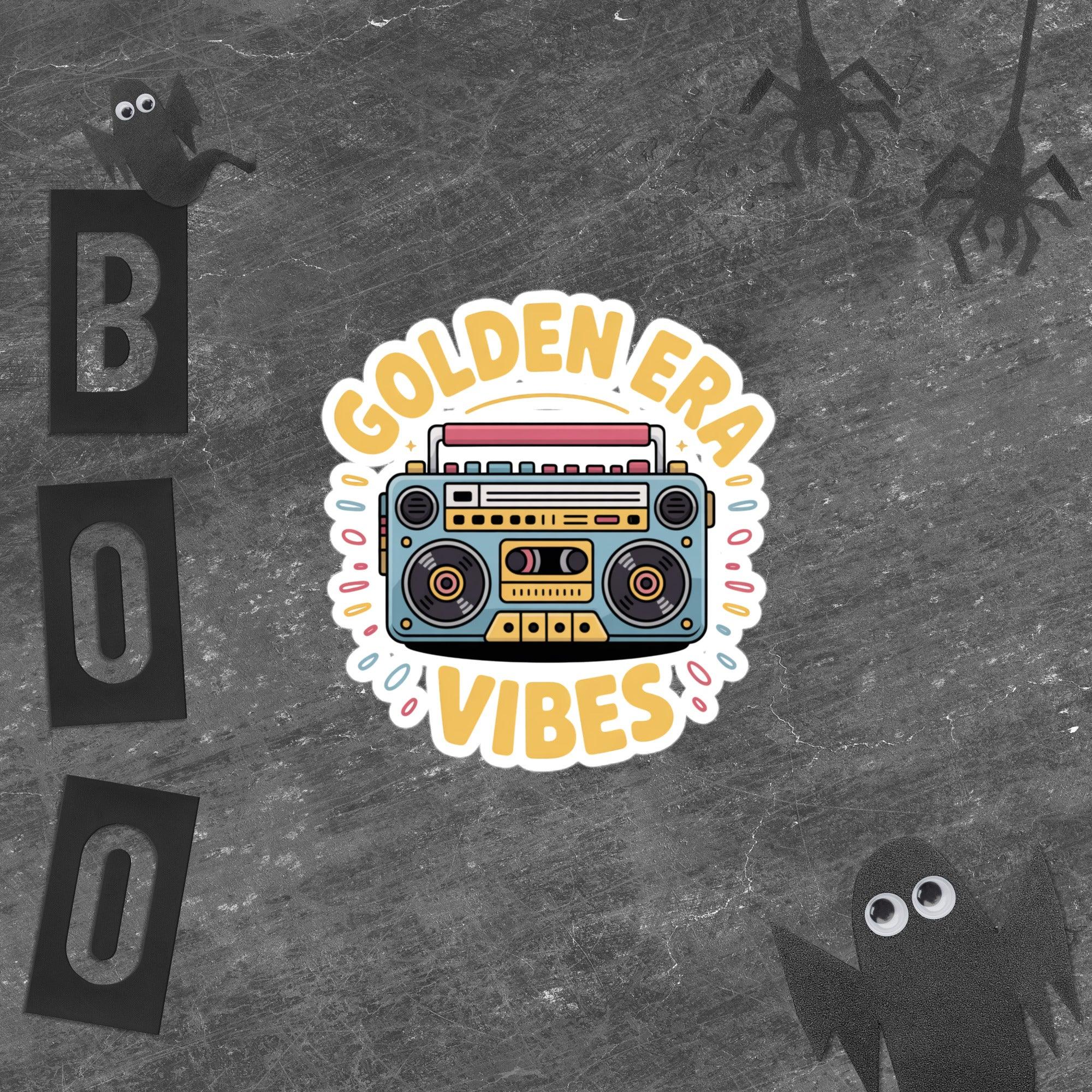 Golden Era Vibes Sticker – Retro Boombox Energy - RaZits