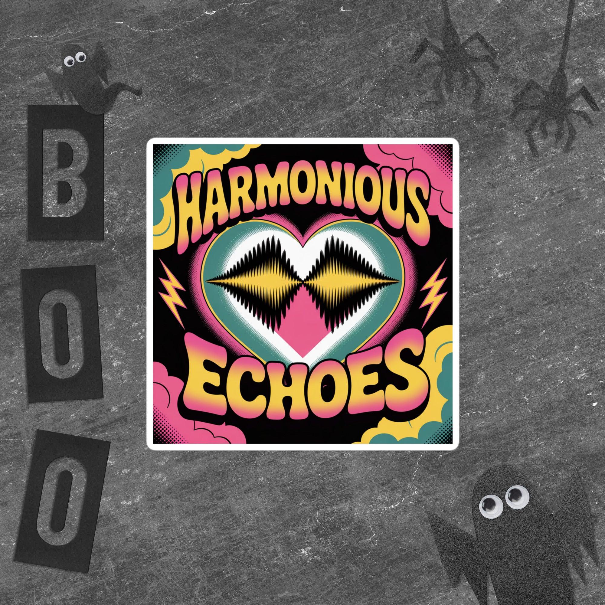Harmonious Echoes Sticker – Retro Love Pulse - RaZits