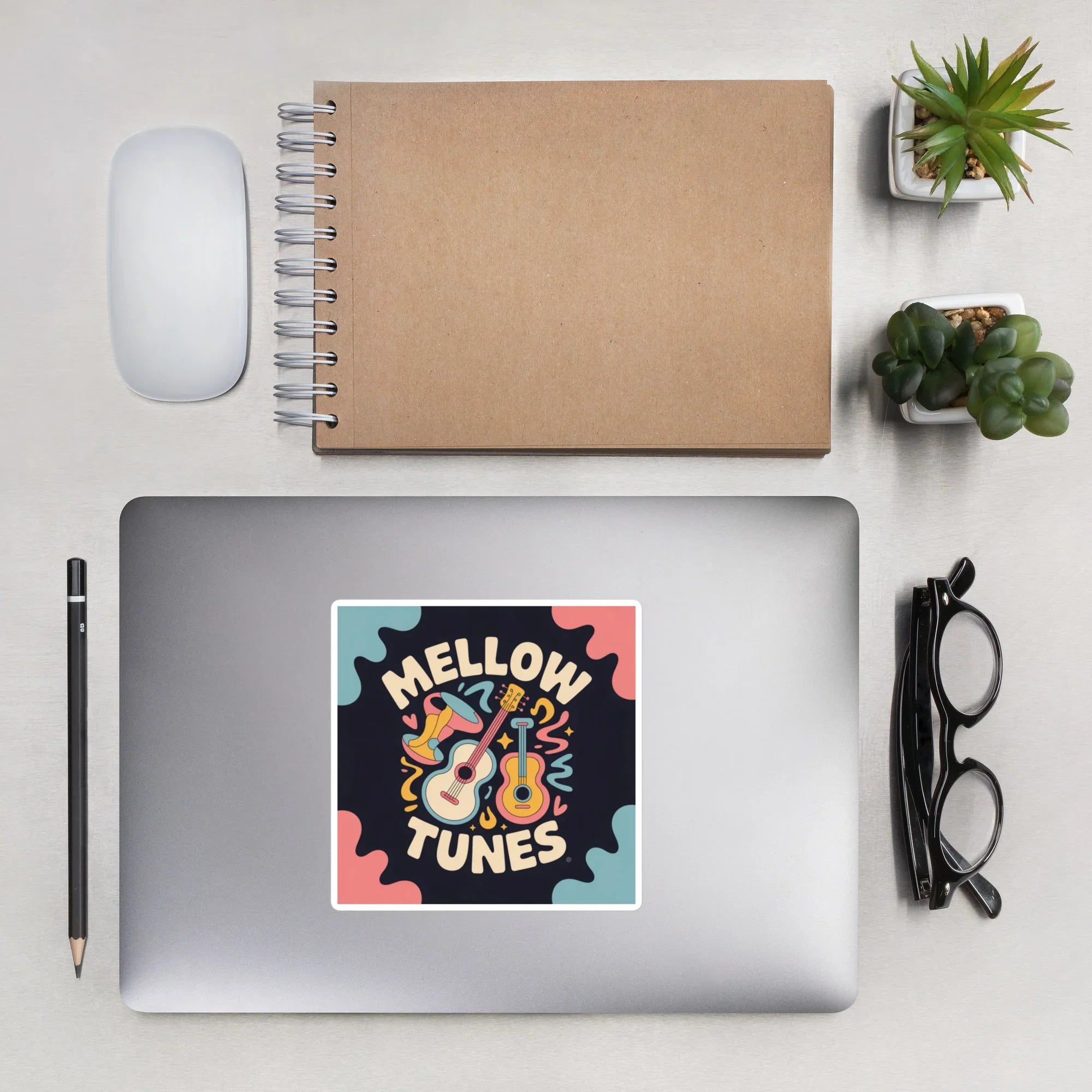 Mellow Tunes Guitar Sticker – Chill Vibes Vinyl - RaZits